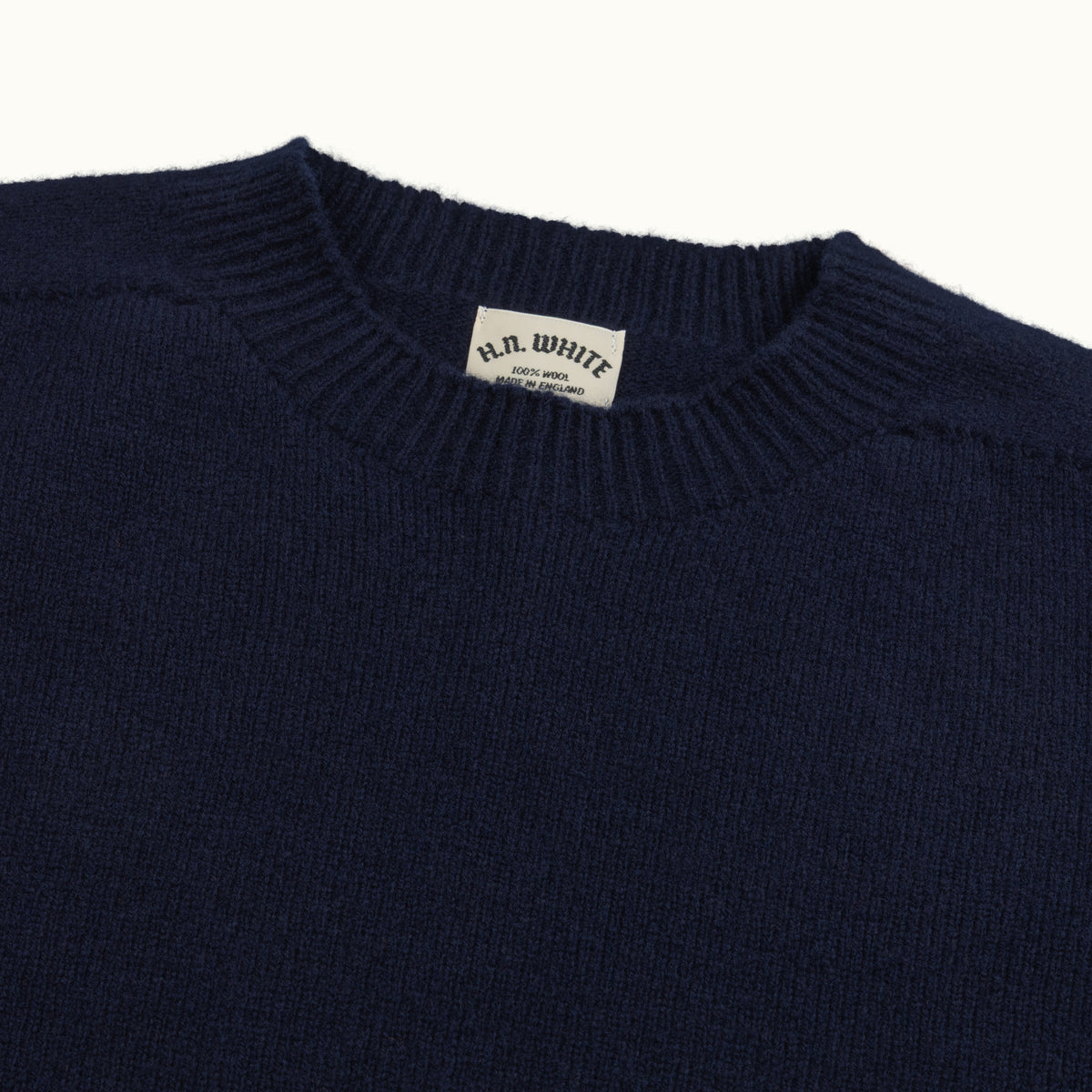 Navy Geelong Two-Ply Crew Neck Jumper