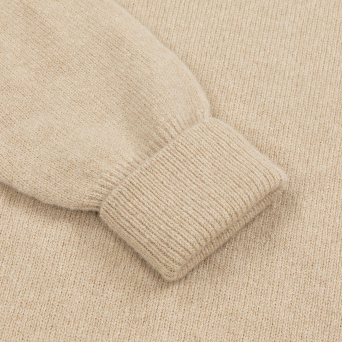 Oatmeal Geelong Two-Ply Crew Neck Jumper