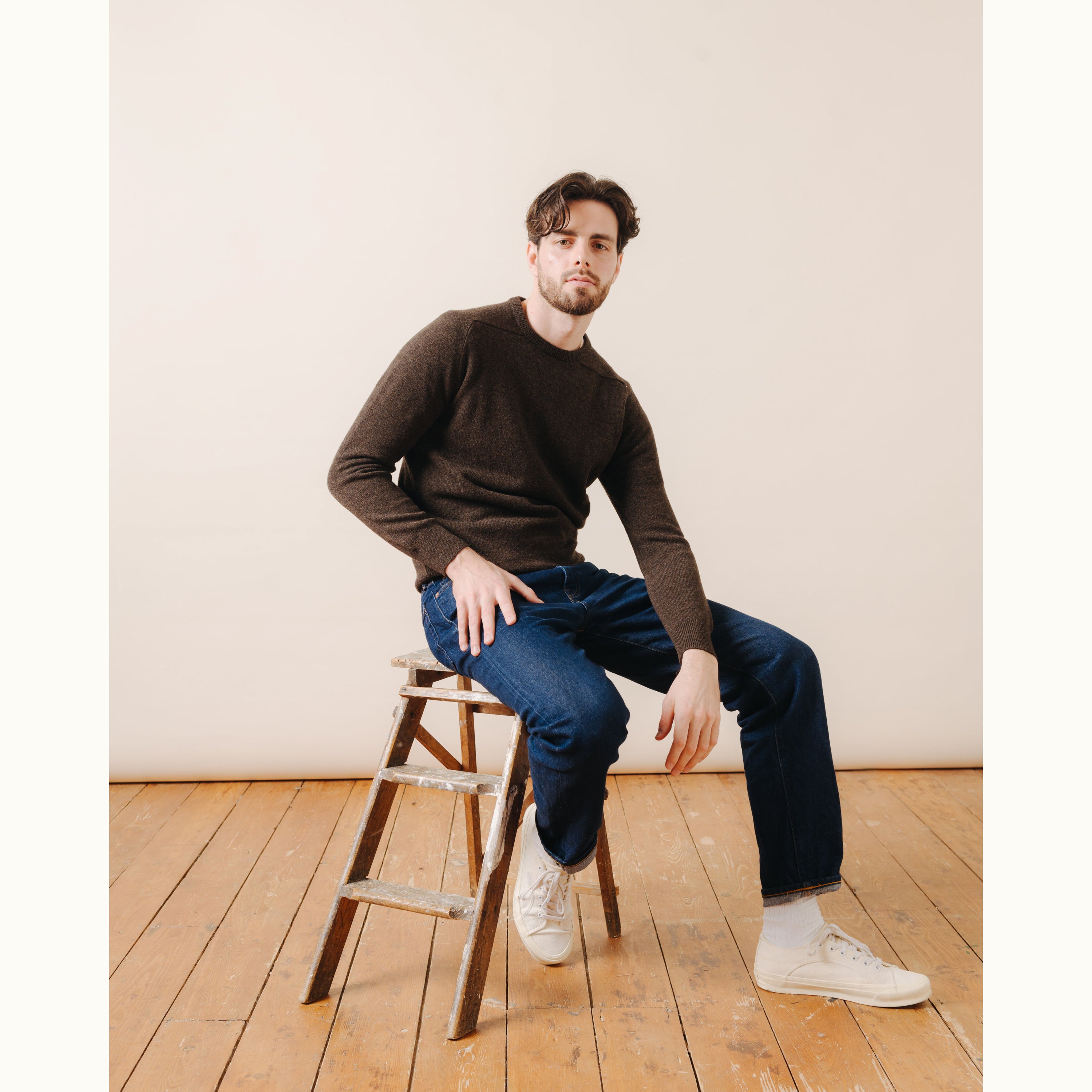 Mole Lambswool Saddle Shoulder Crew Neck