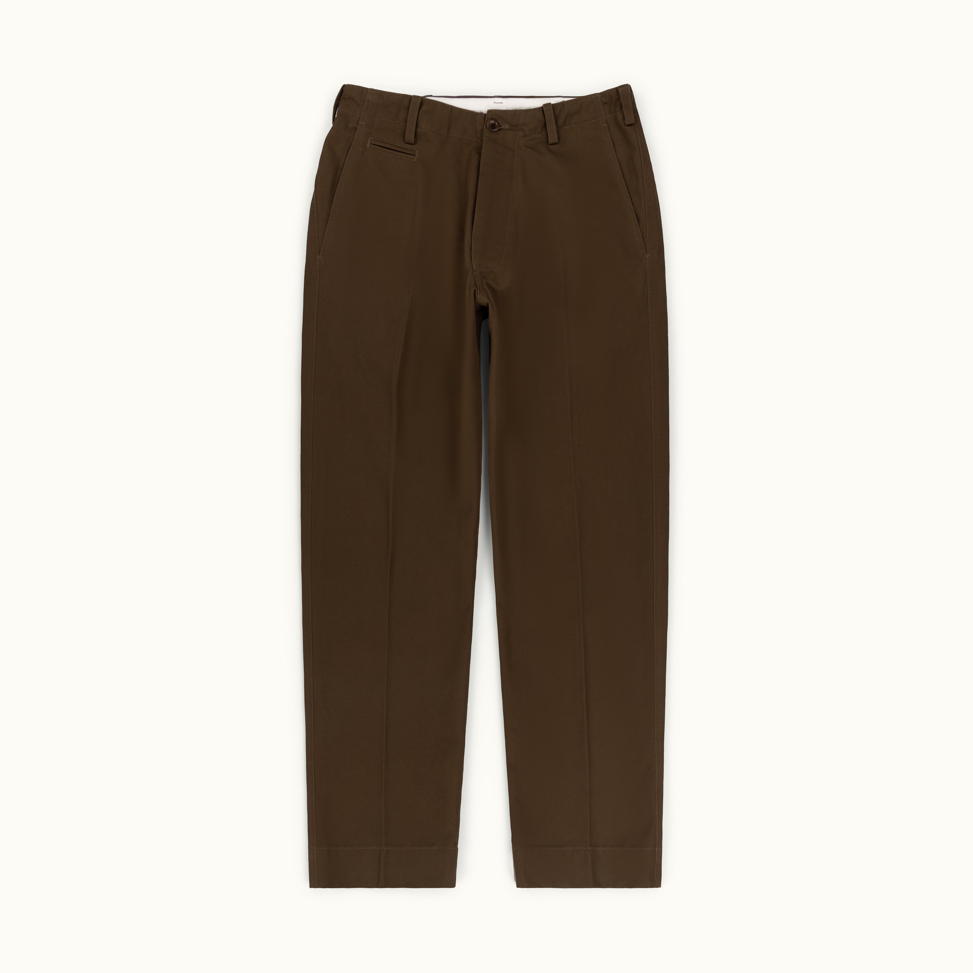 Brown Japanese Cotton Officers Chino