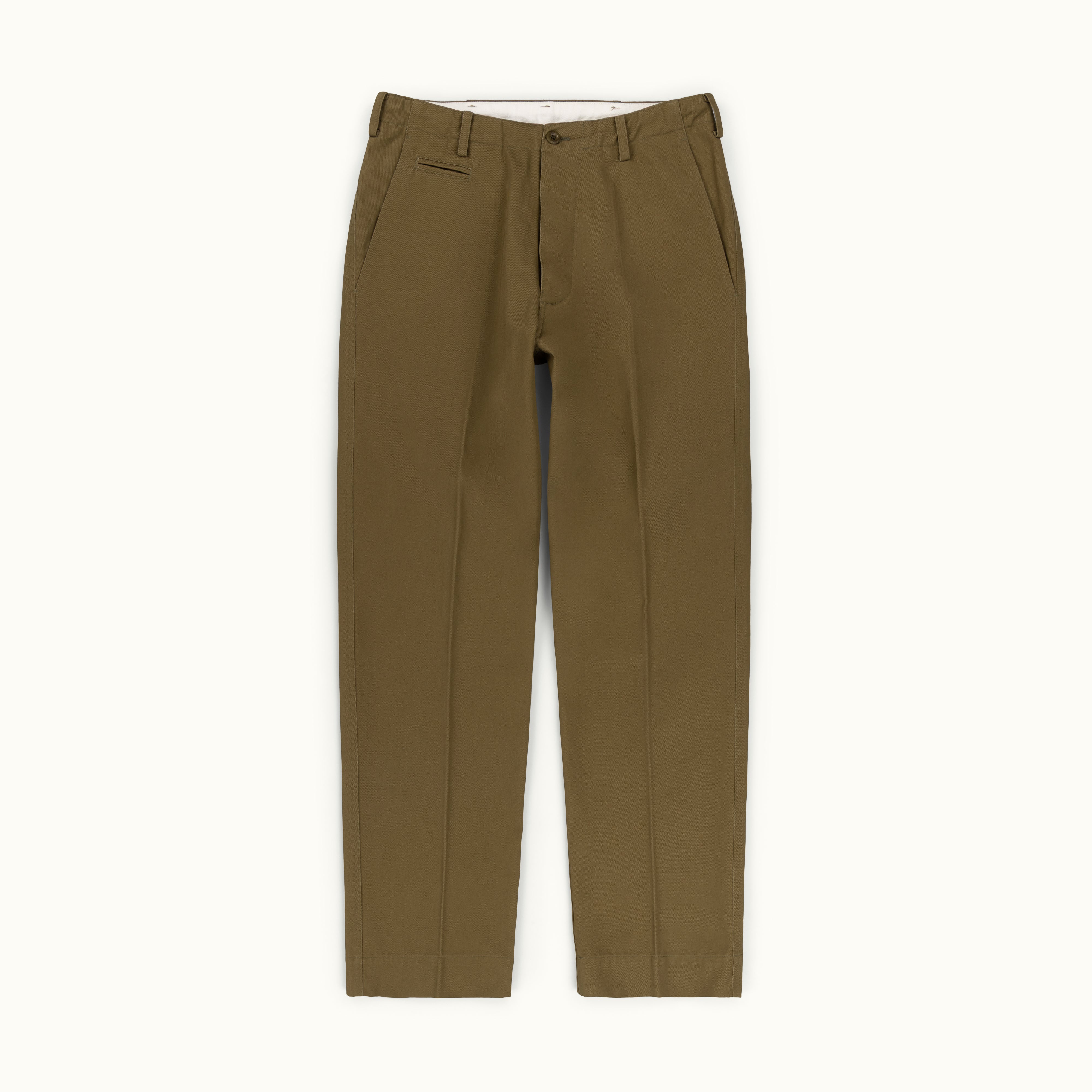 Olive Japanese Cotton Officers Chino