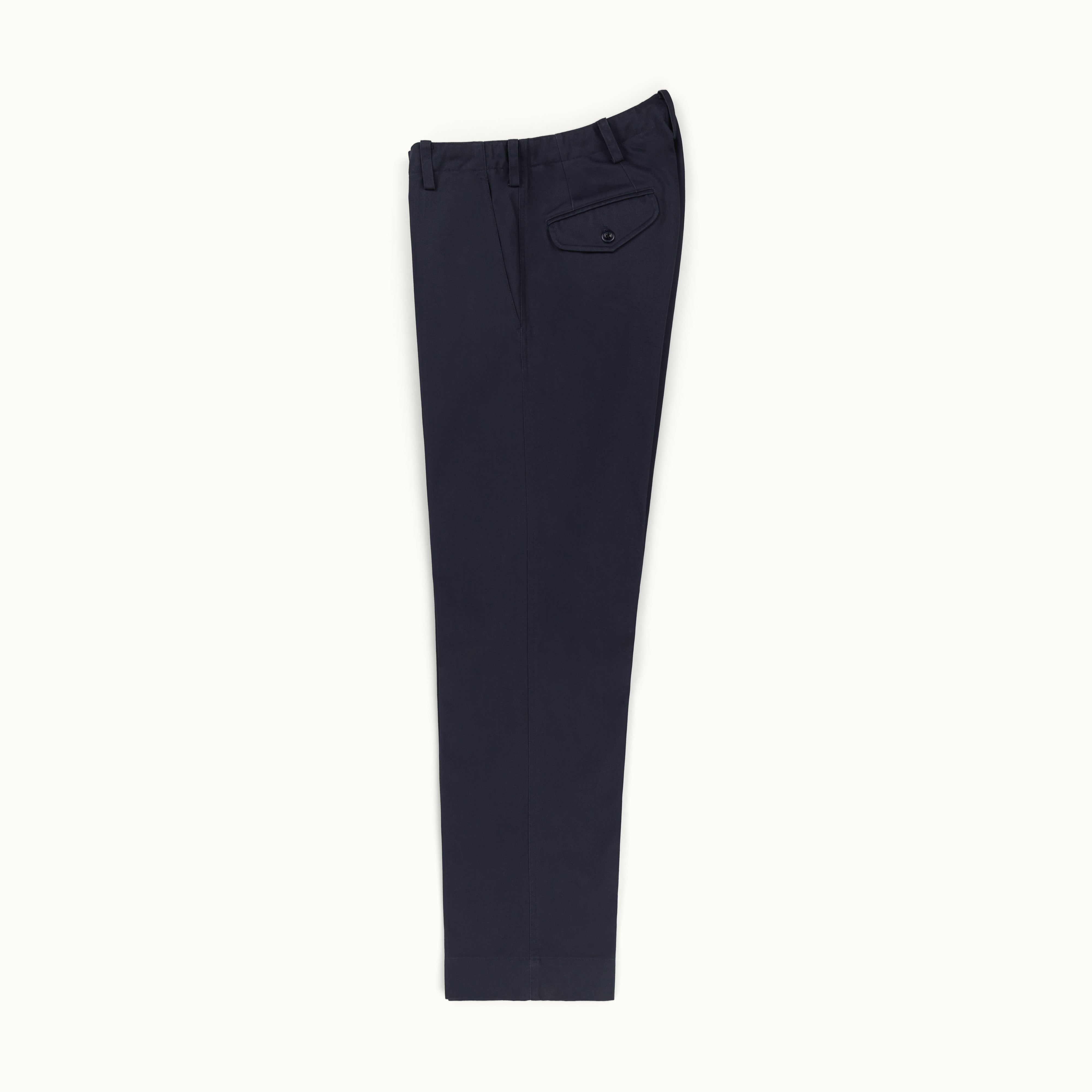 Navy Blue Japanese Cotton Officers Chino