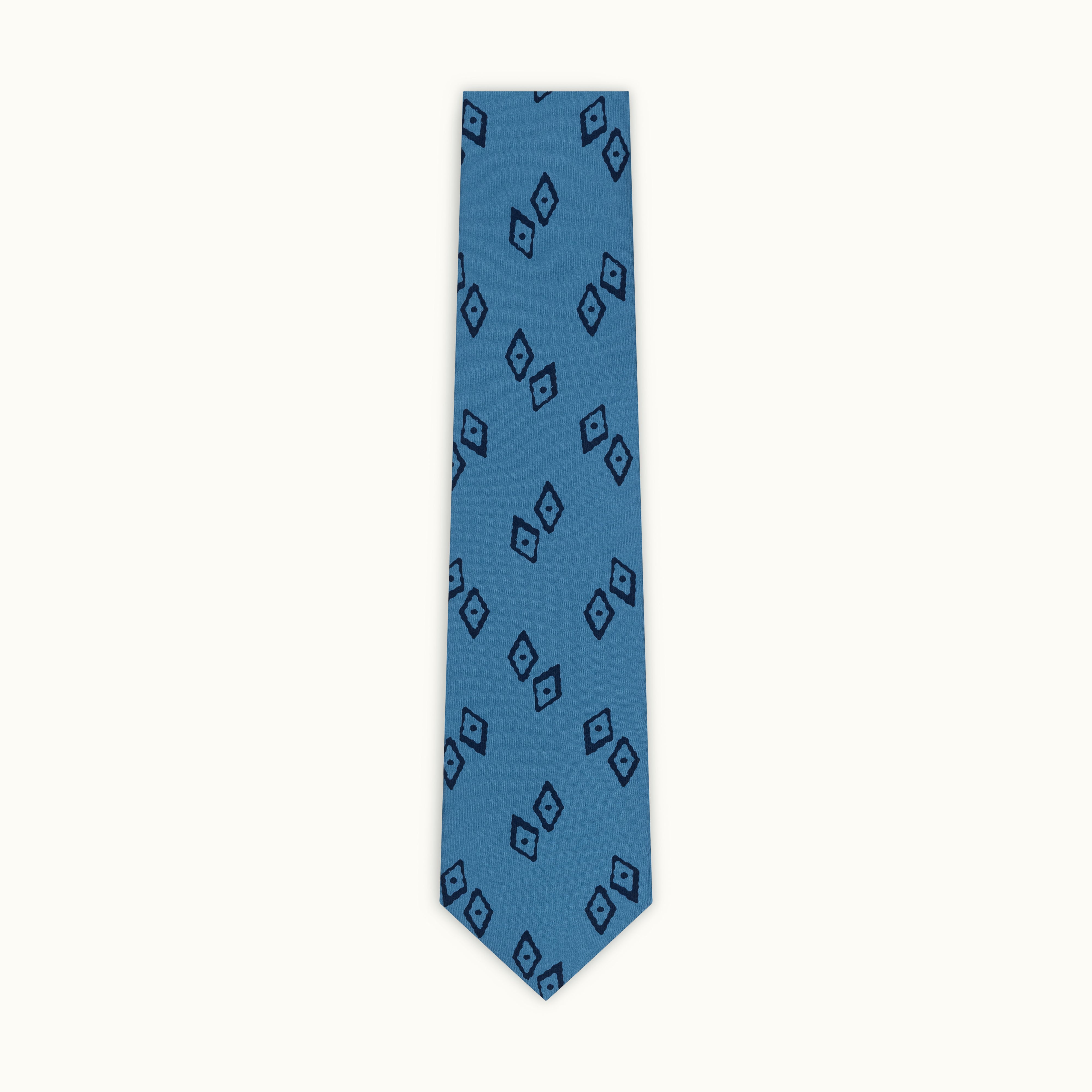 Azzuro Scattered Diamond Printed Silk Tie