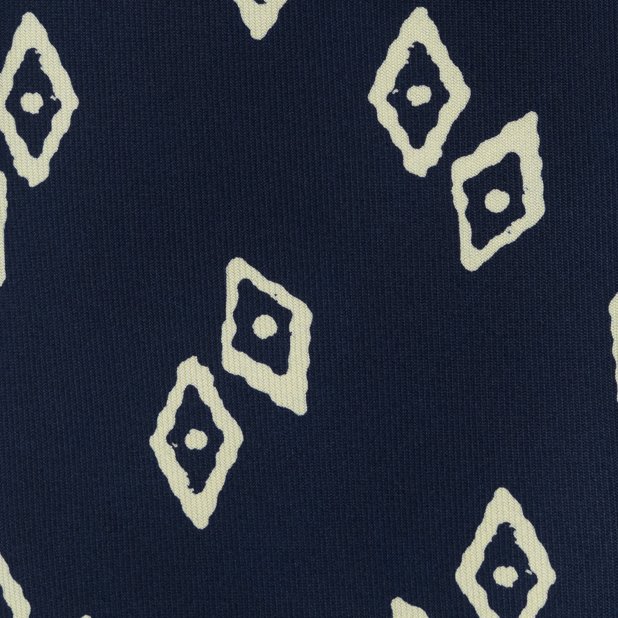 Navy Blue Scattered Diamond Printed Silk Tie
