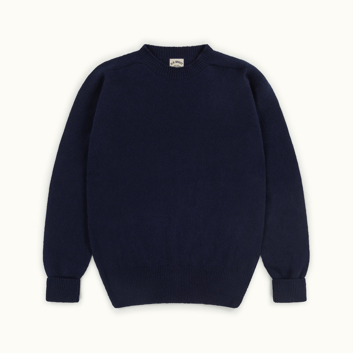 Navy Geelong Two-Ply Crew Neck Jumper