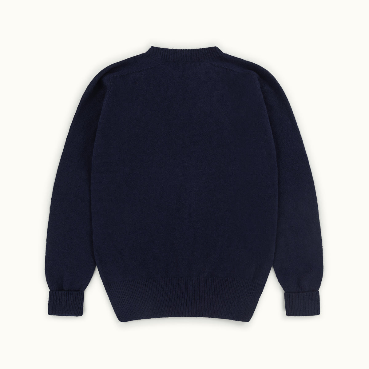Navy Geelong Two-Ply Crew Neck Jumper