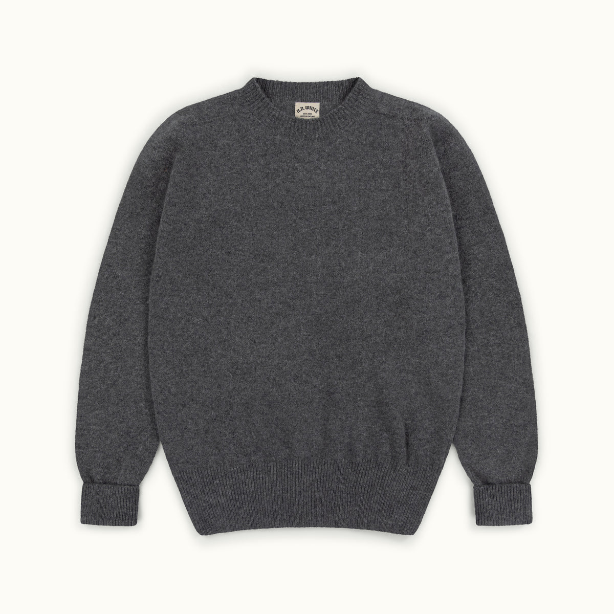 Dark Grey Geelong Two-Ply Crew Neck Jumper