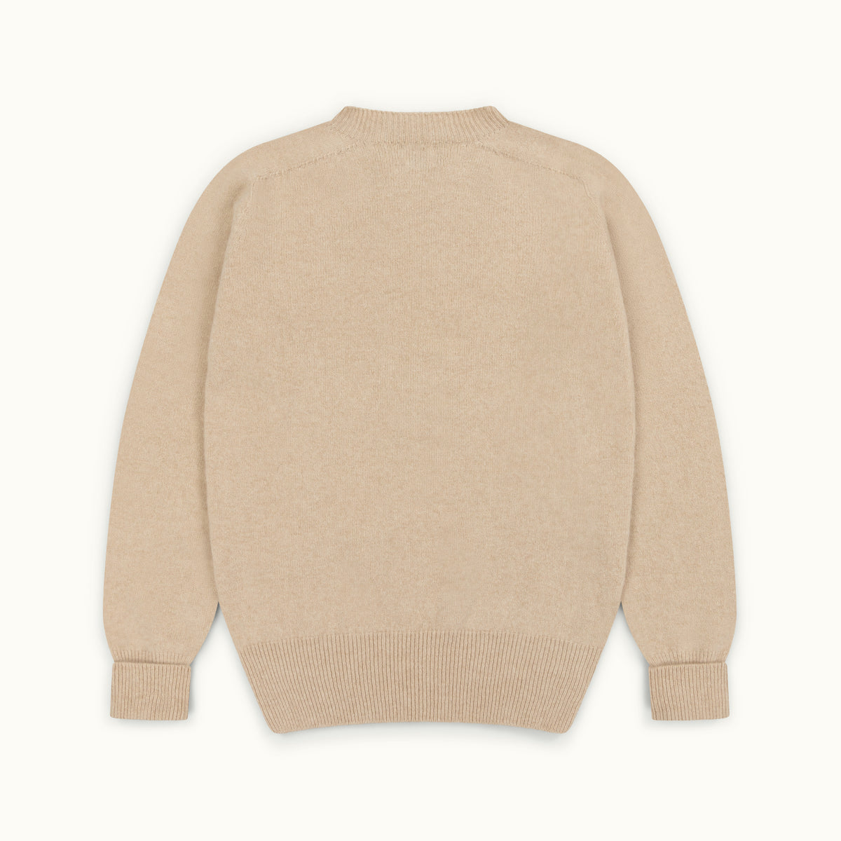 Oatmeal Geelong Two-Ply Crew Neck Jumper