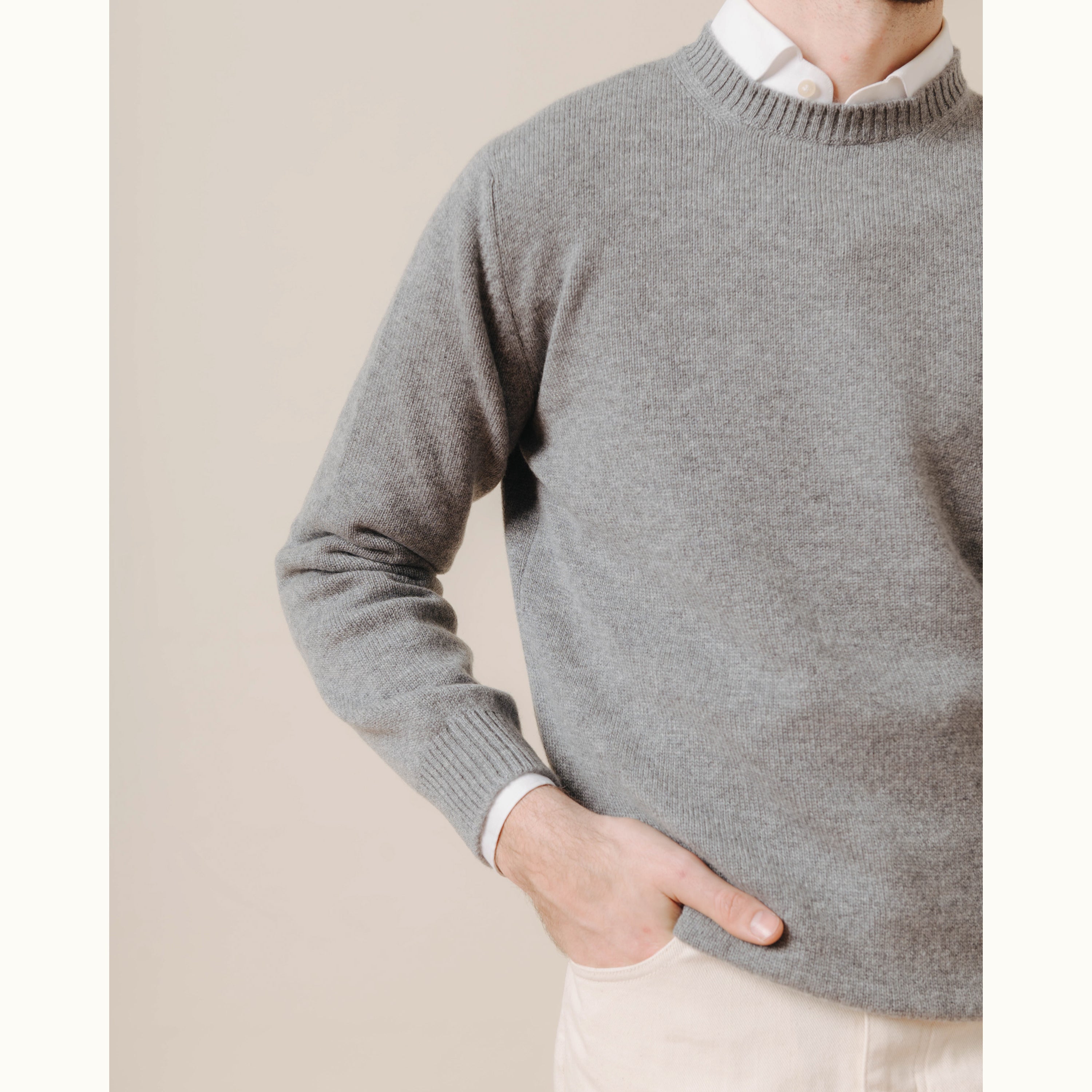 Grey Shetland Cashmere Jumper