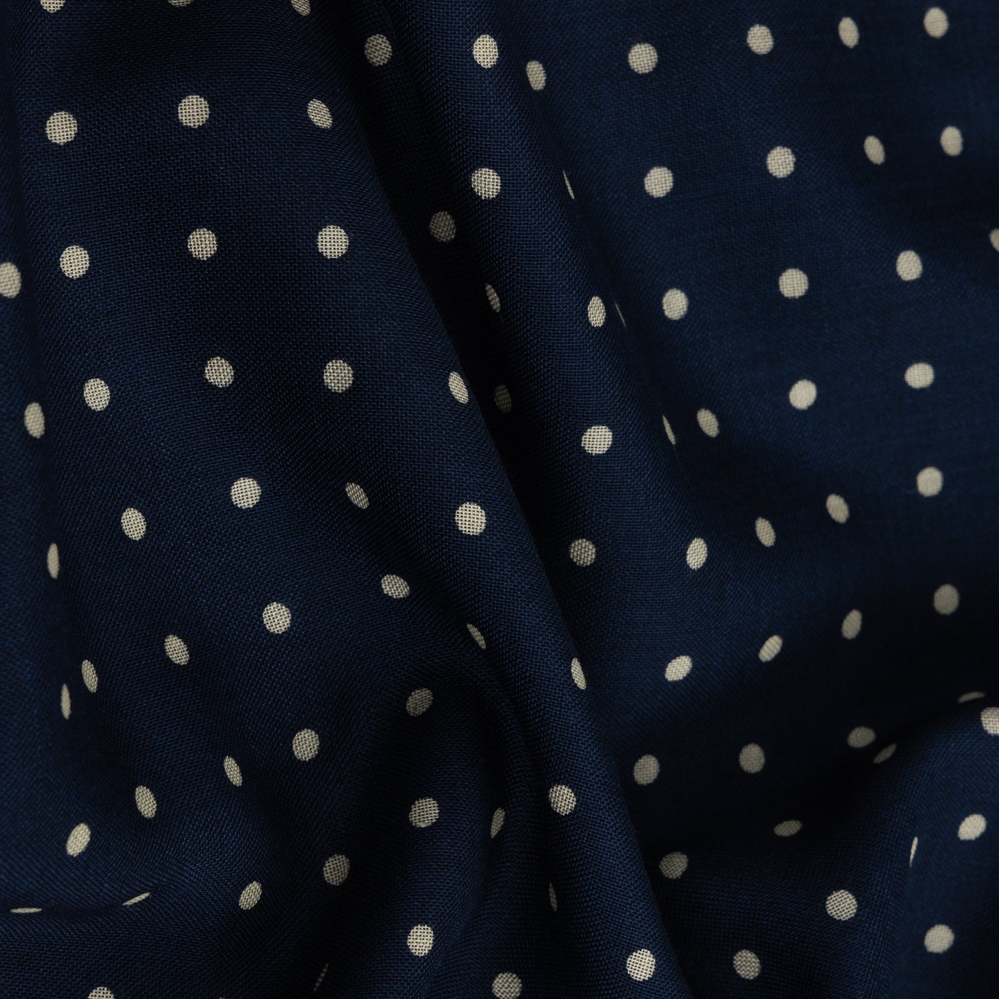 Navy Blue Spotted Print Scarf