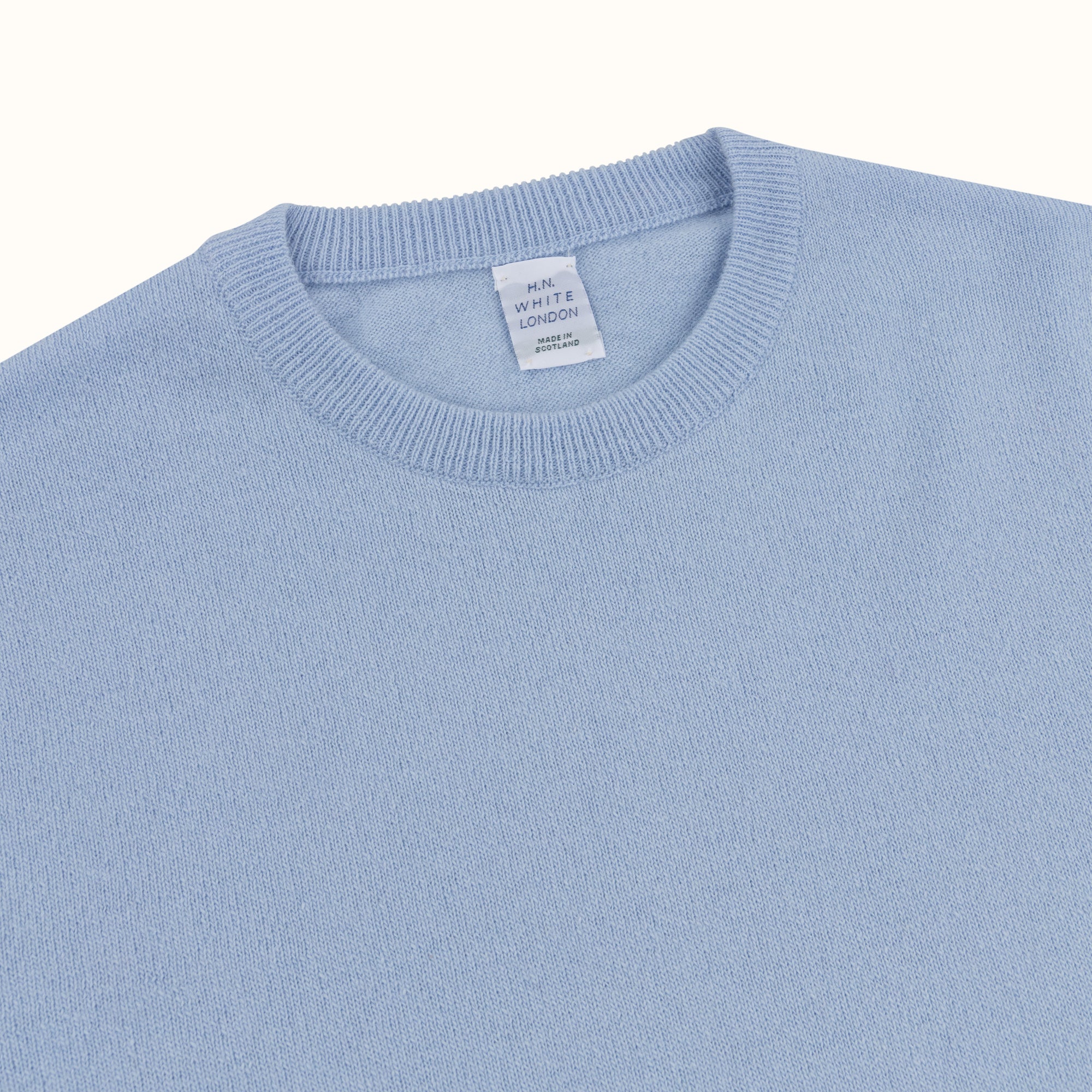 Azure Merino-Angora Crew Neck Jumper