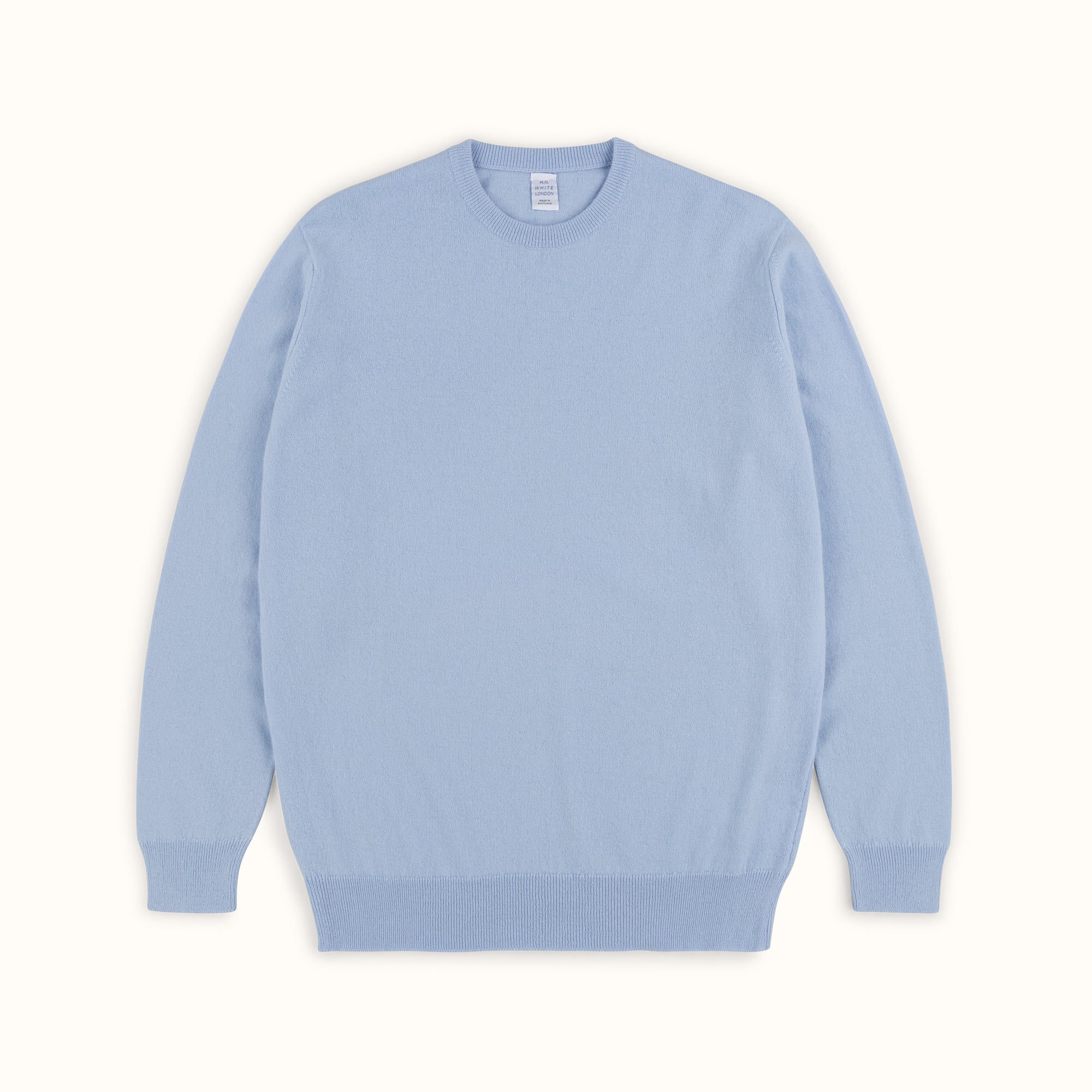 Azure Merino-Angora Crew Neck Jumper