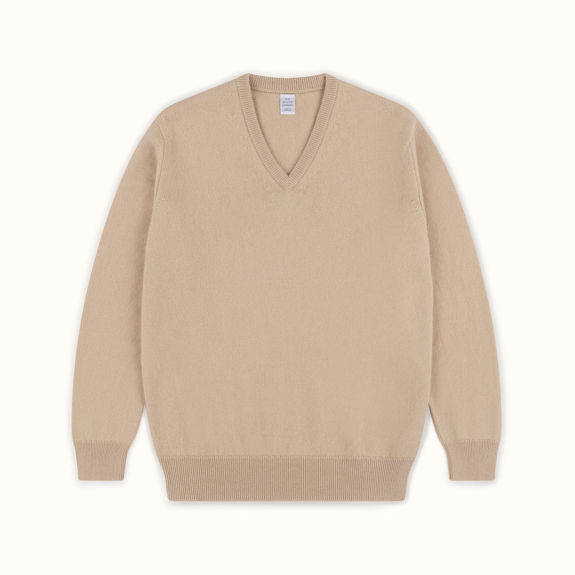 Sand Merino-Angora V-Neck Jumper