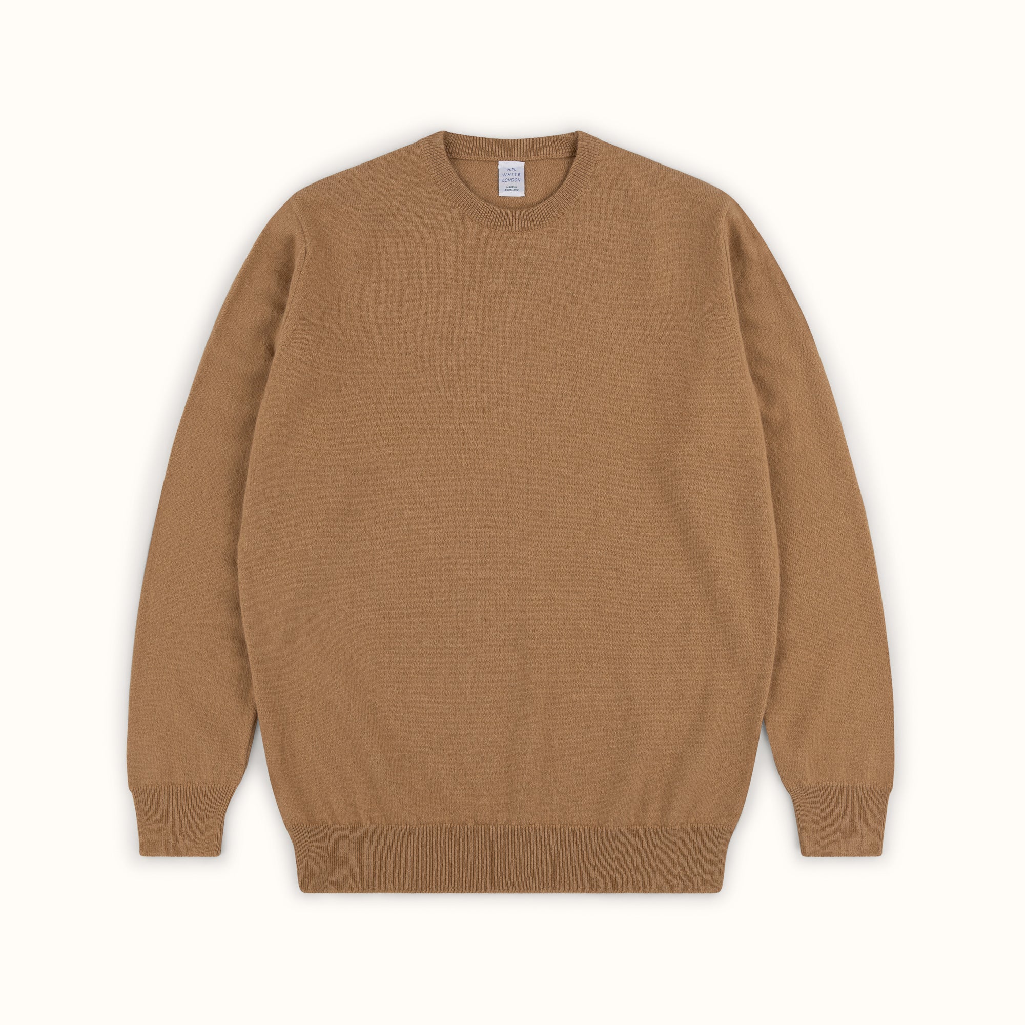 Camel Merino-Angora Crew Neck Jumper