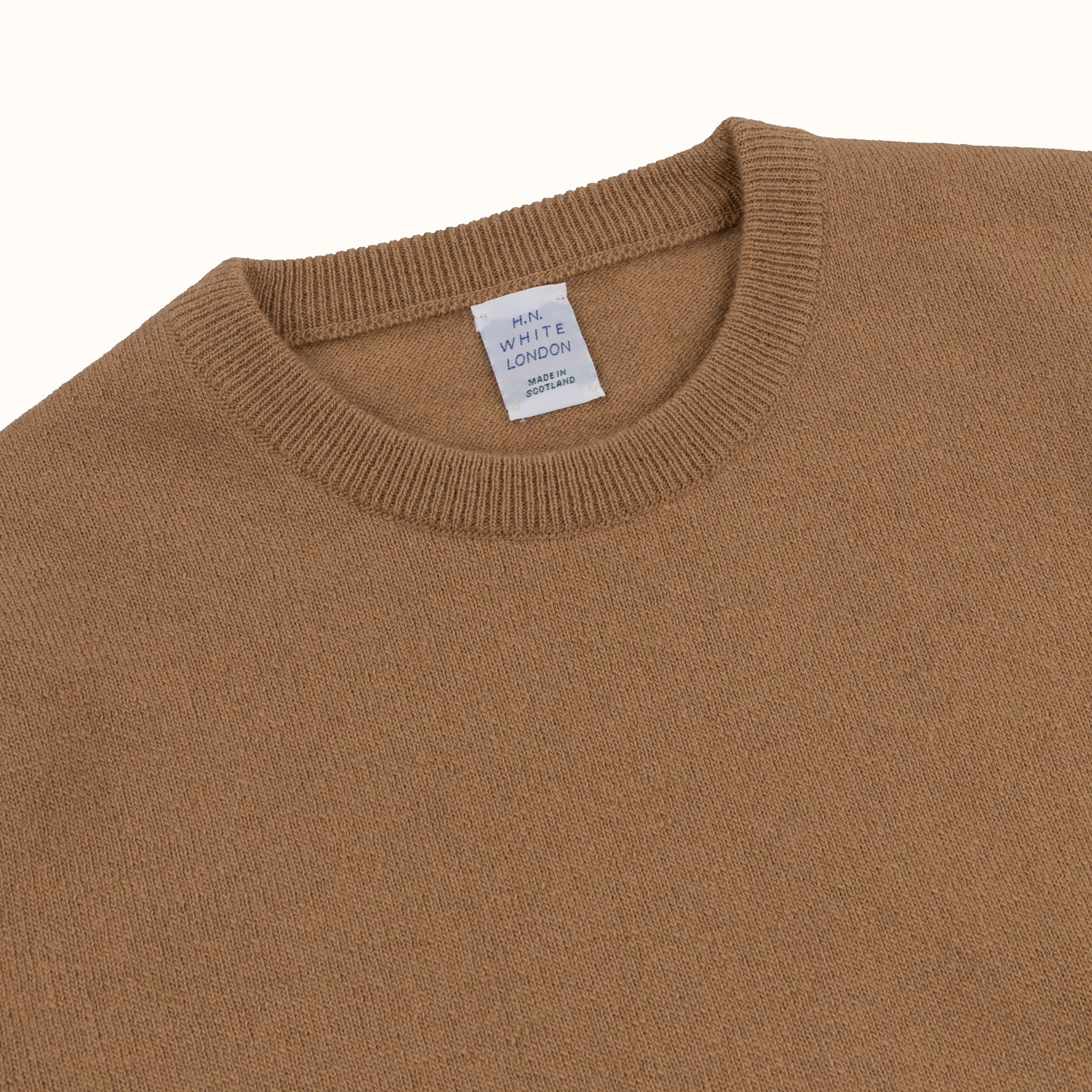 Camel Merino-Angora Crew Neck Jumper