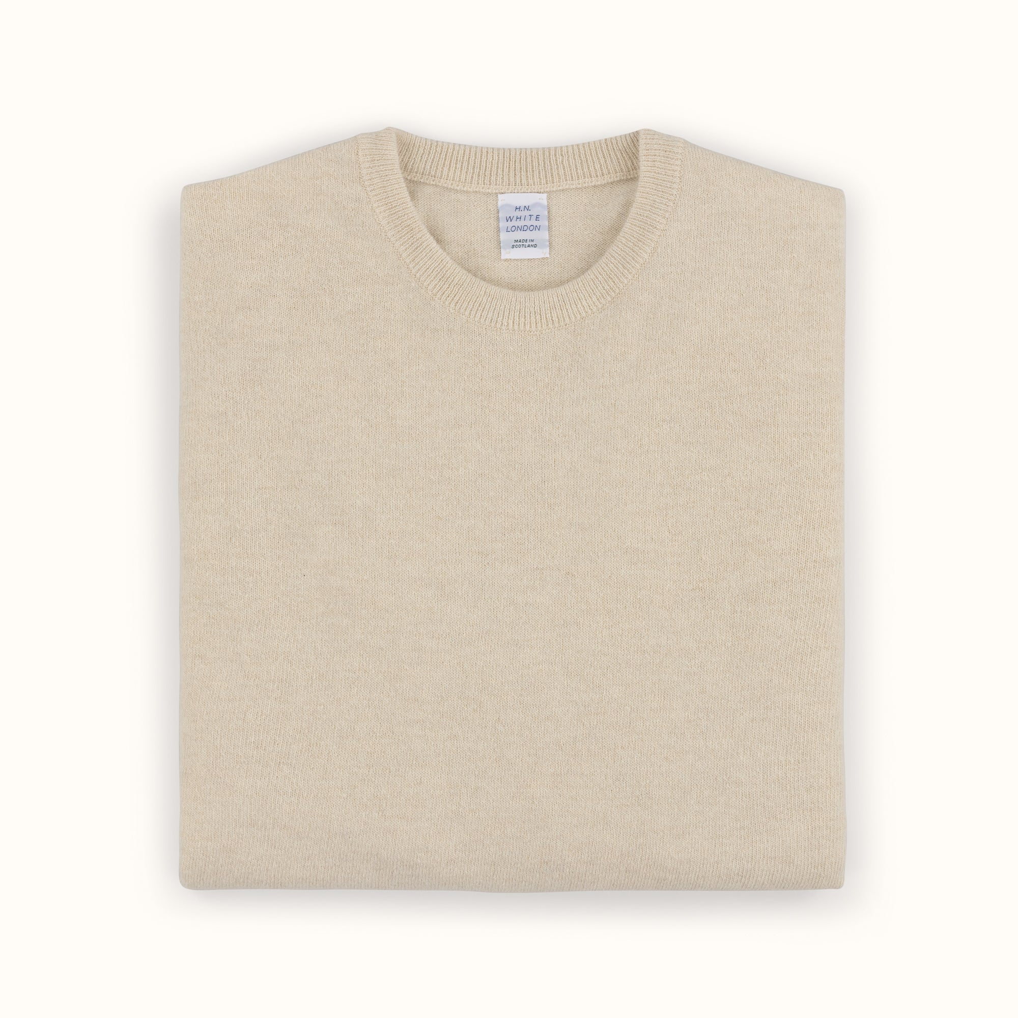 Ivory Merino-Angora Crew Neck Jumper