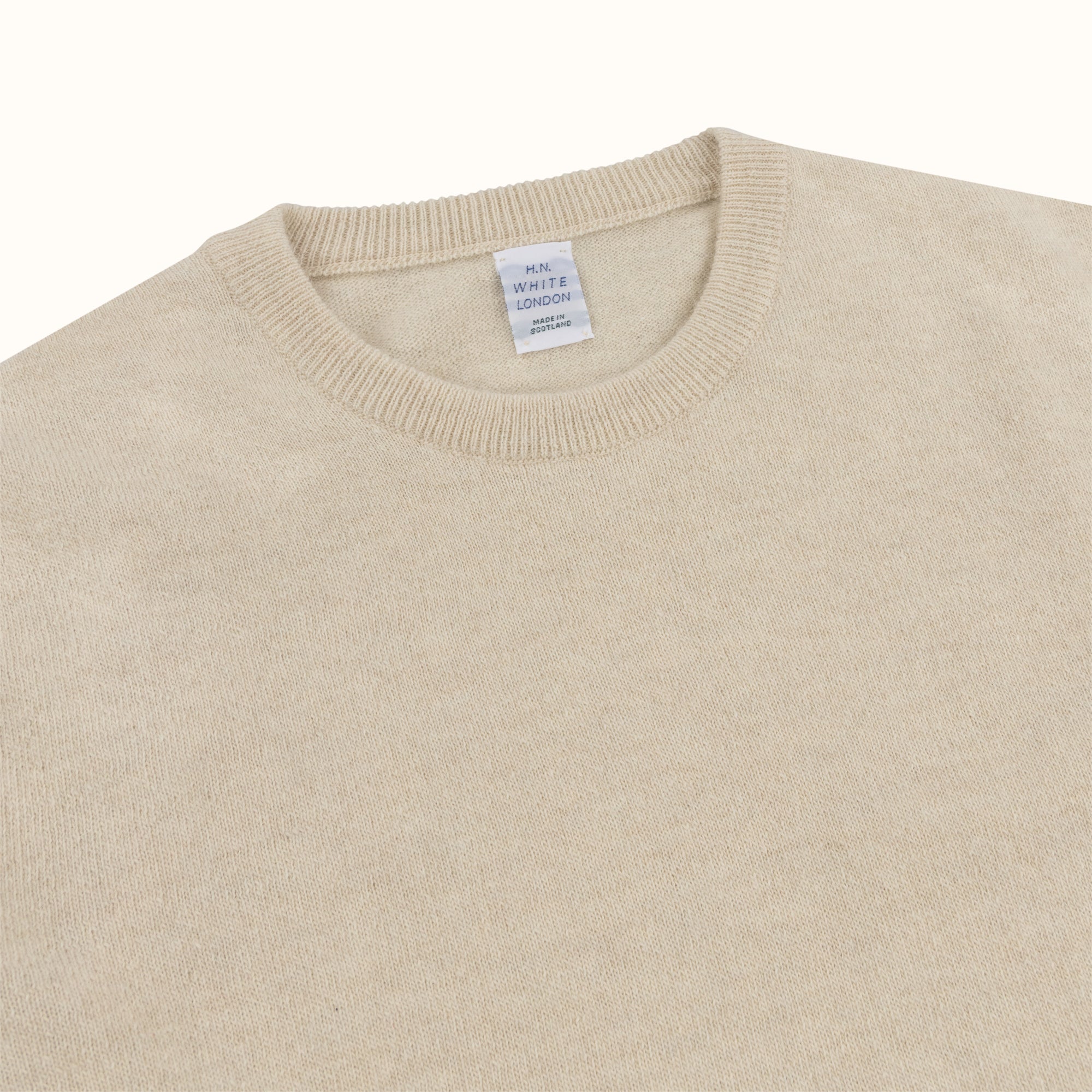 Ivory Merino-Angora Crew Neck Jumper