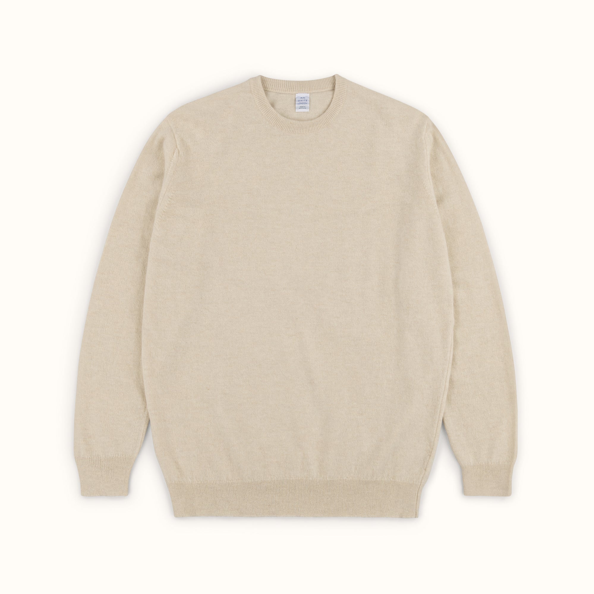 Ivory Merino-Angora Crew Neck Jumper