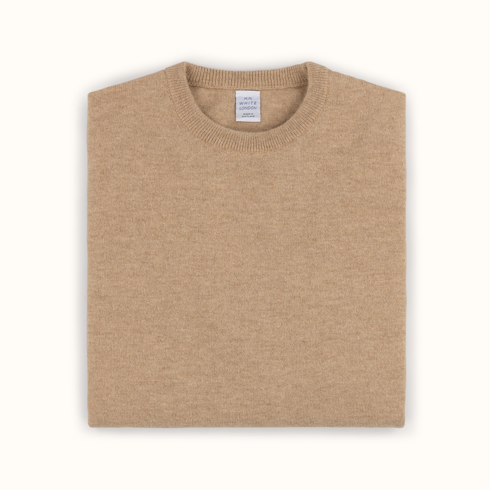 Biscuit Merino-Angora Crew Neck Jumper