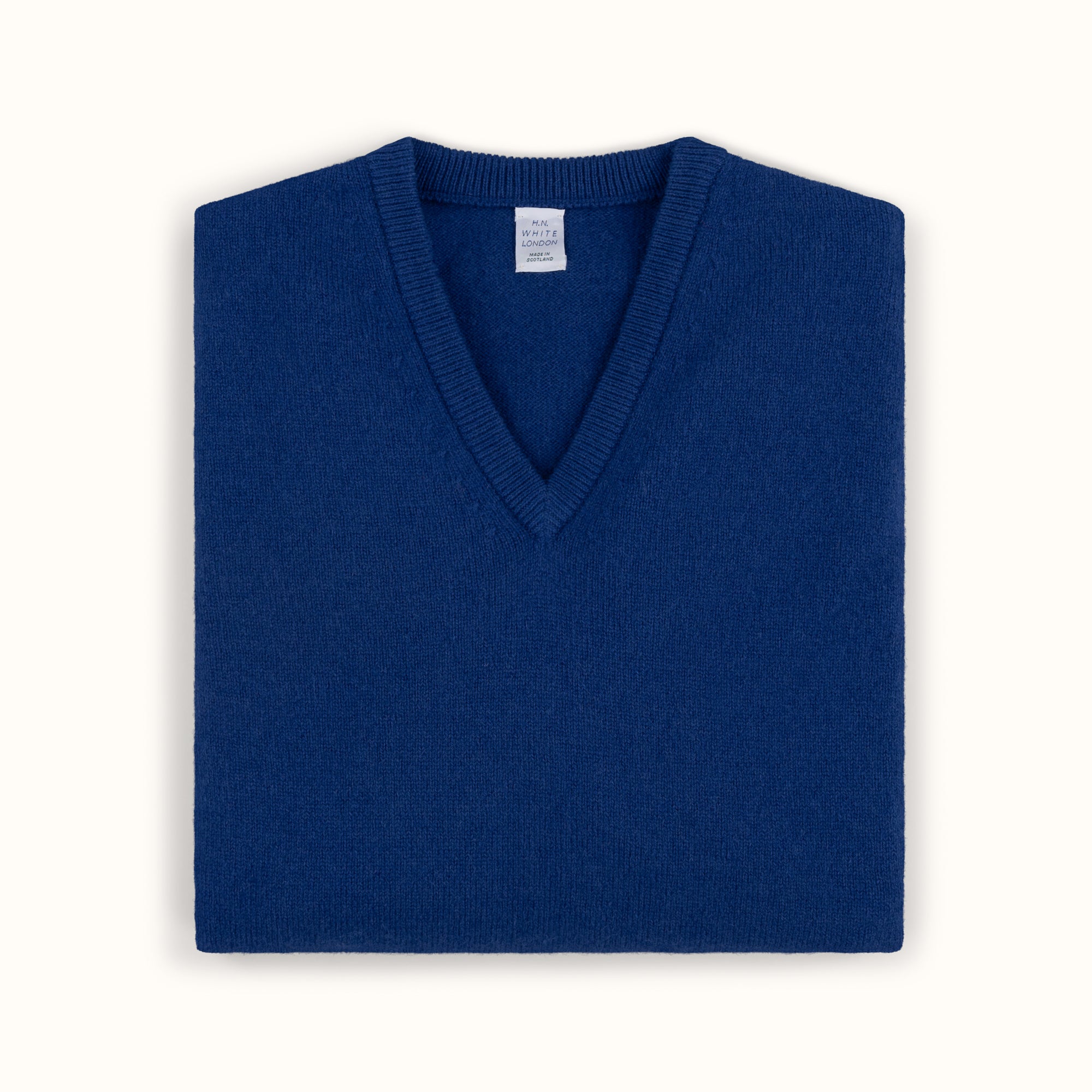 Blue Merino-Angora V-Neck Jumper