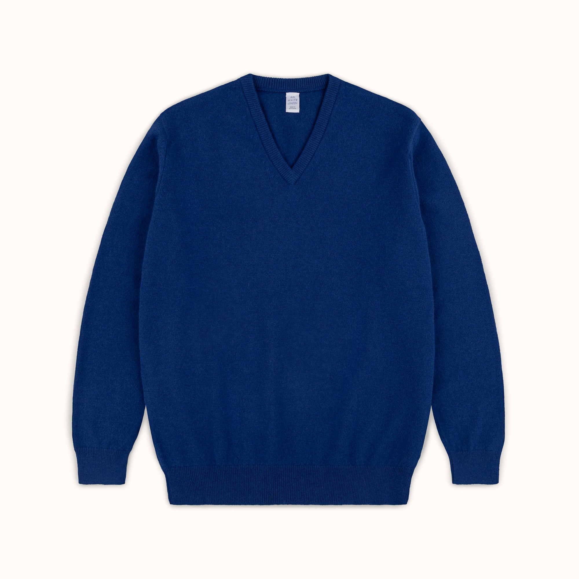 Blue Merino-Angora V-Neck Jumper