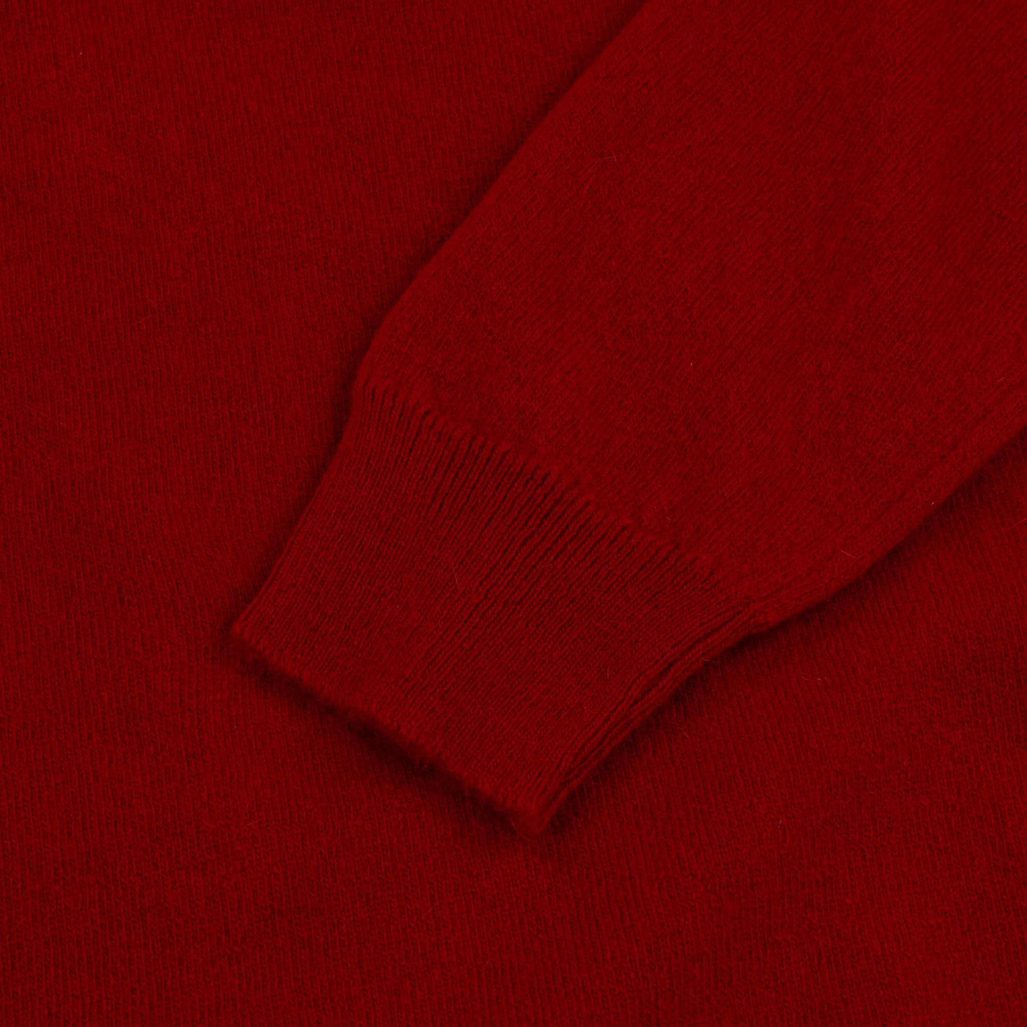 Deep Red Merino-Angora Crew Neck Jumper