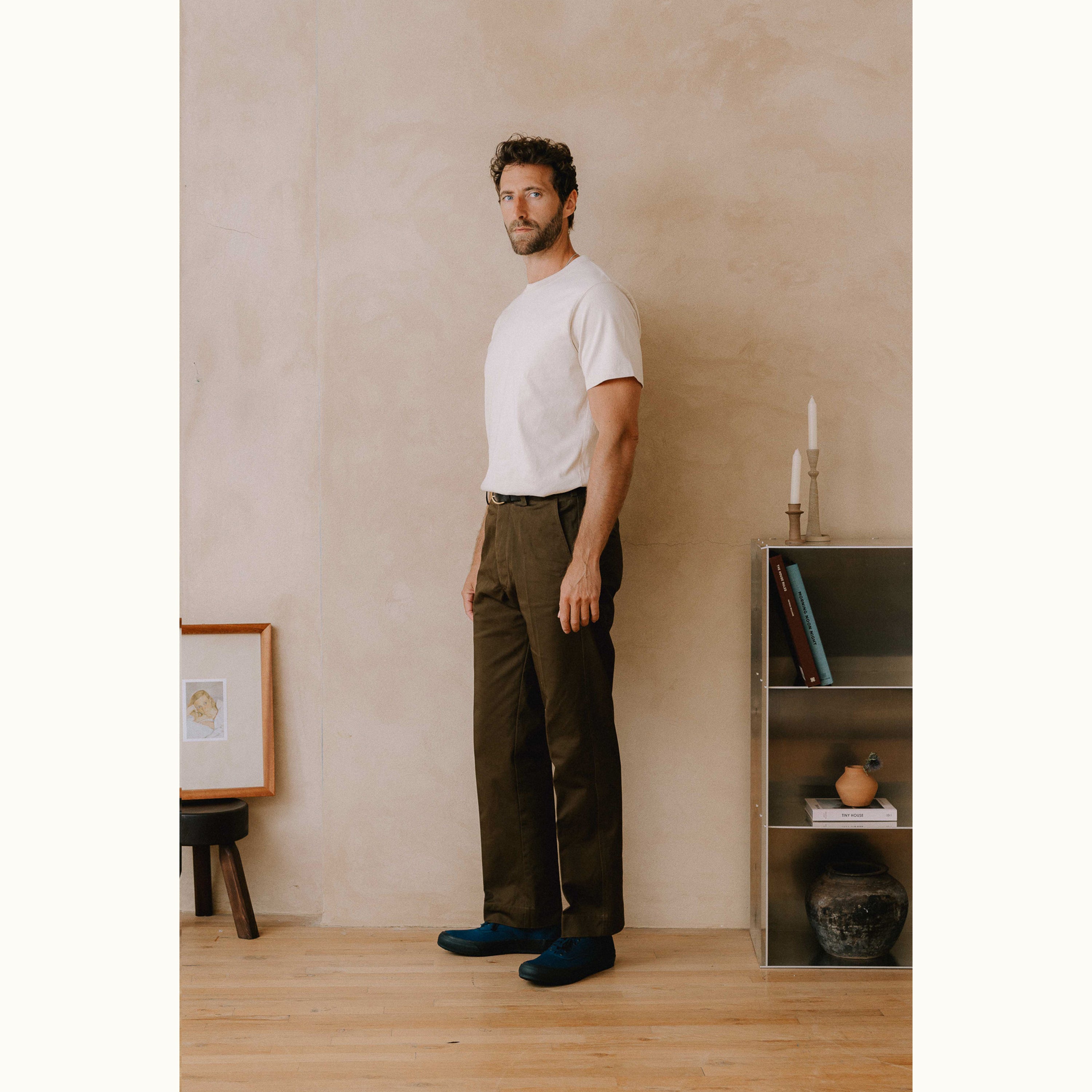 Brown Japanese Cotton Officers Chino