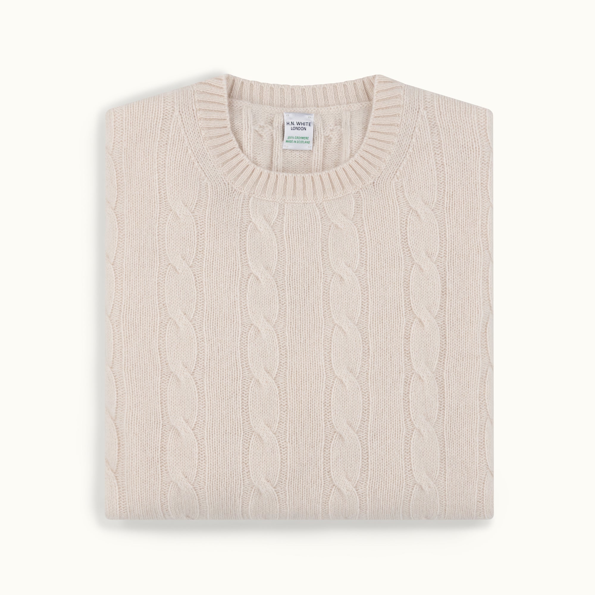 Ecru Cable Knit Cashmere Jumper