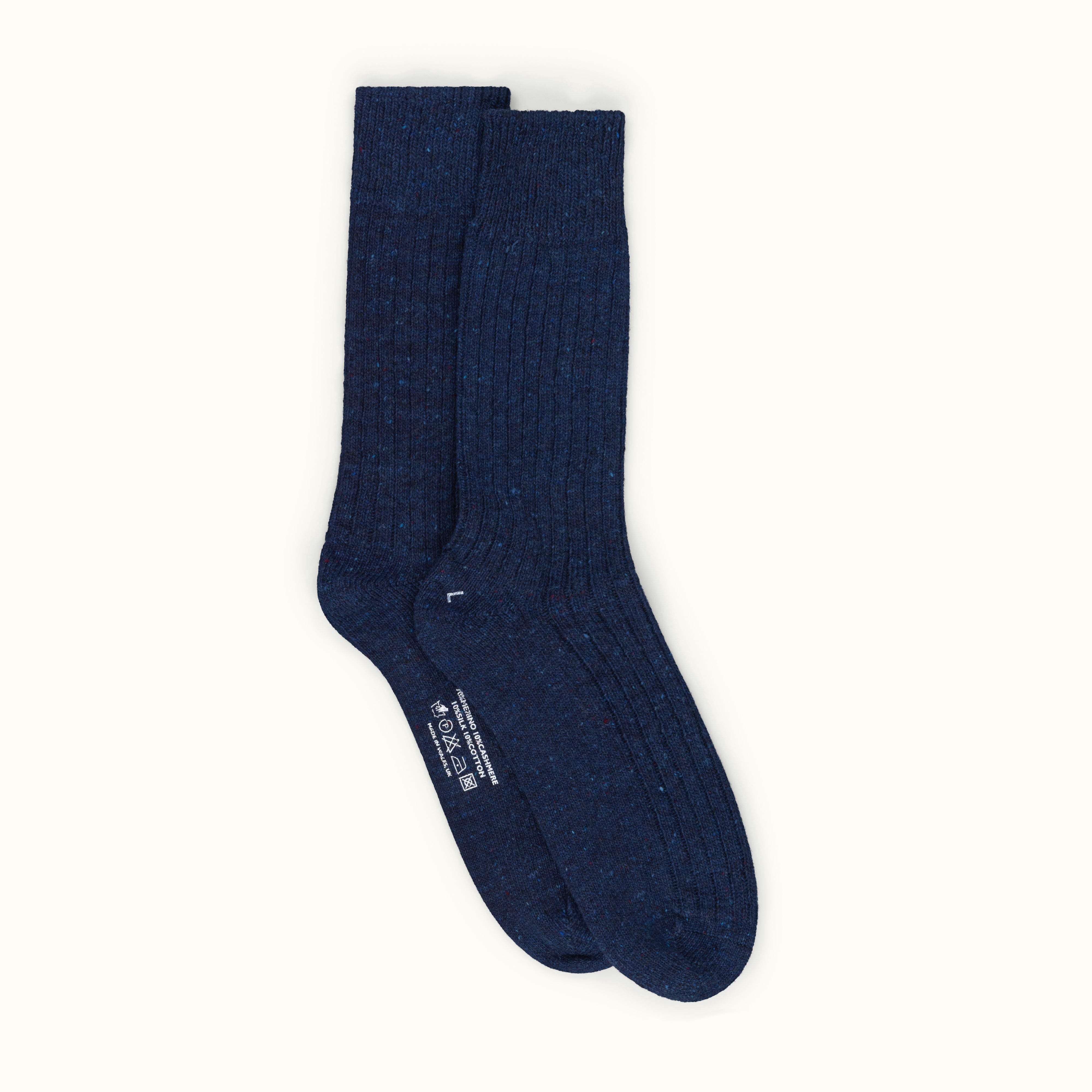 Navy Blue Donegal Wool Sock