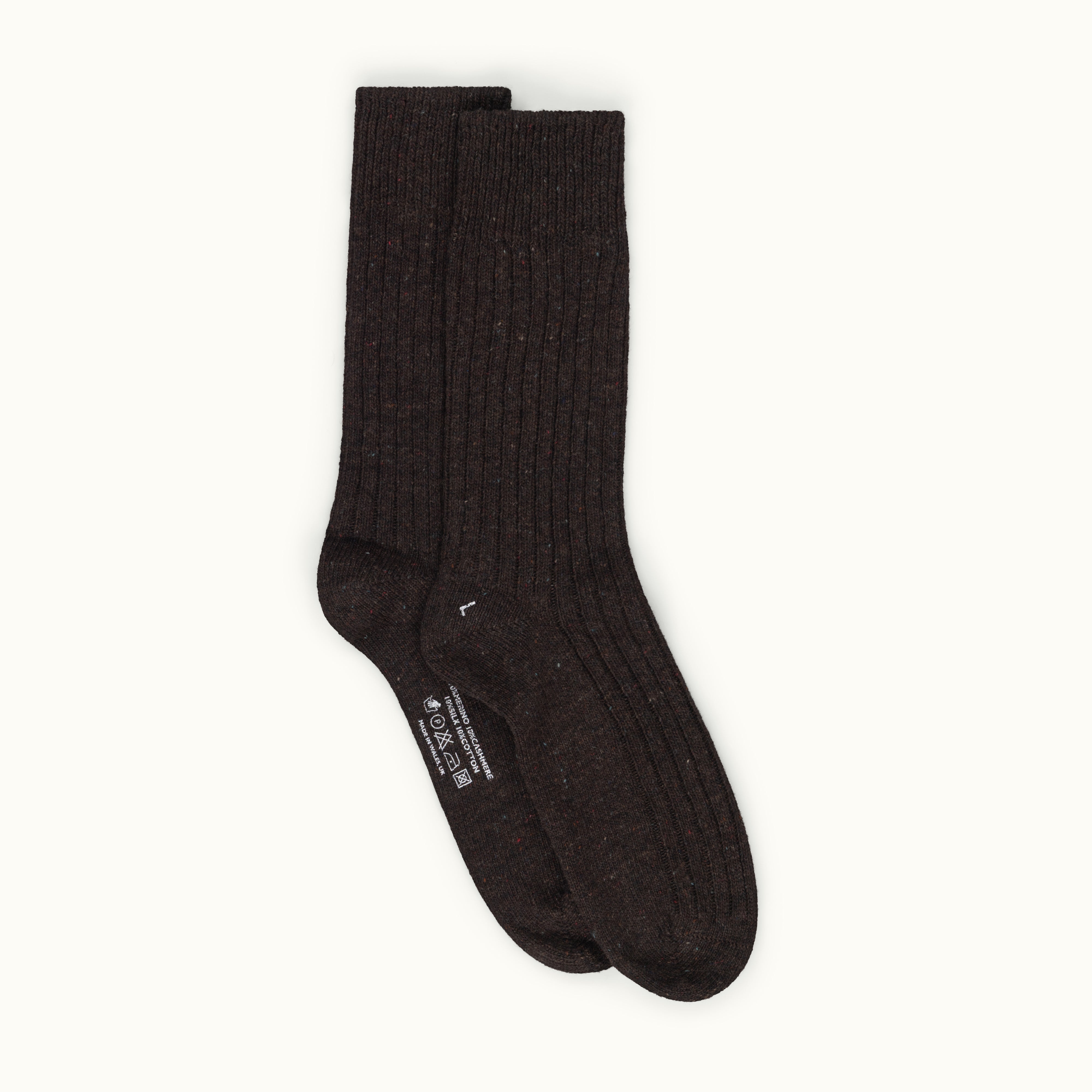 Dark Brown Donegal Wool Sock