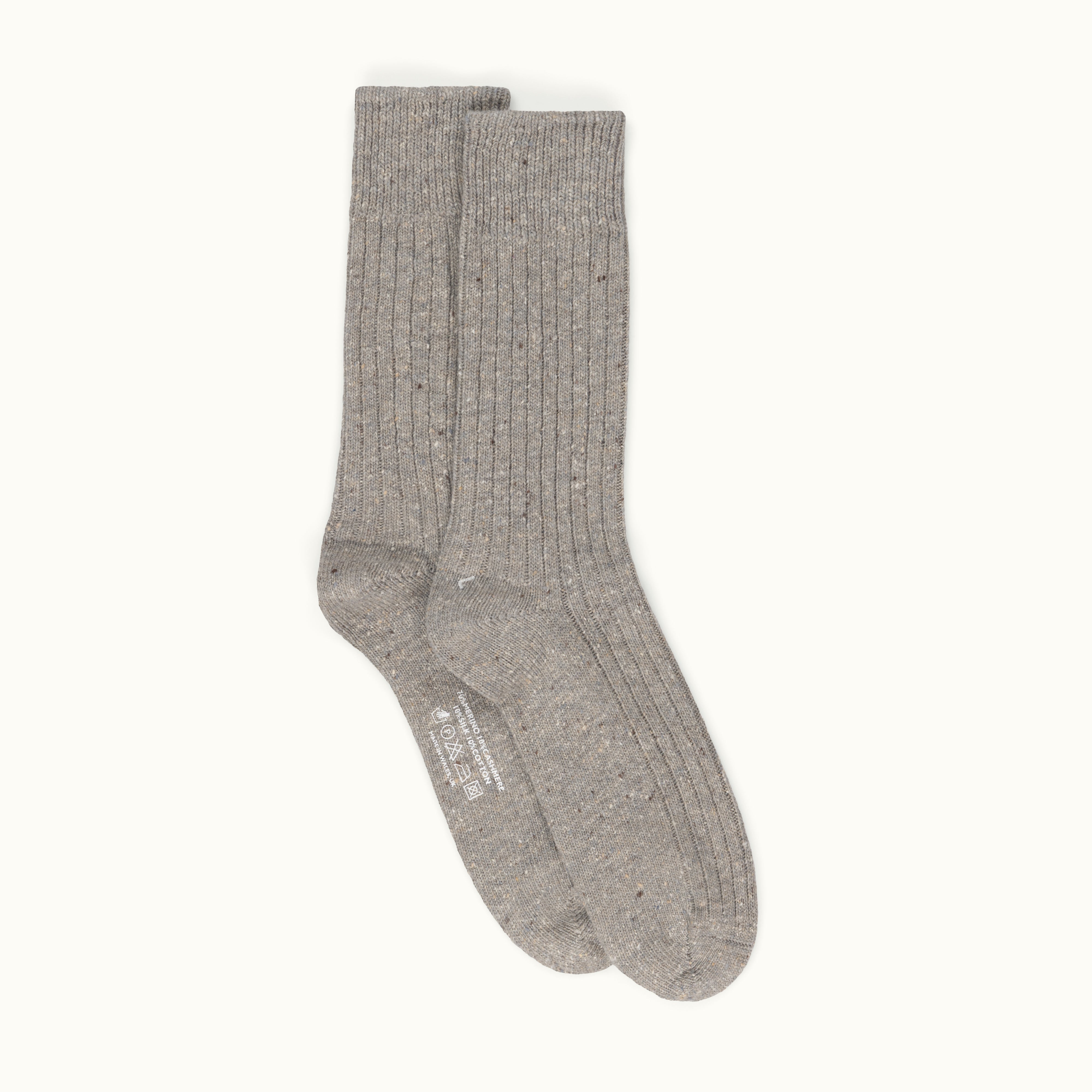Light Grey Donegal Wool Sock