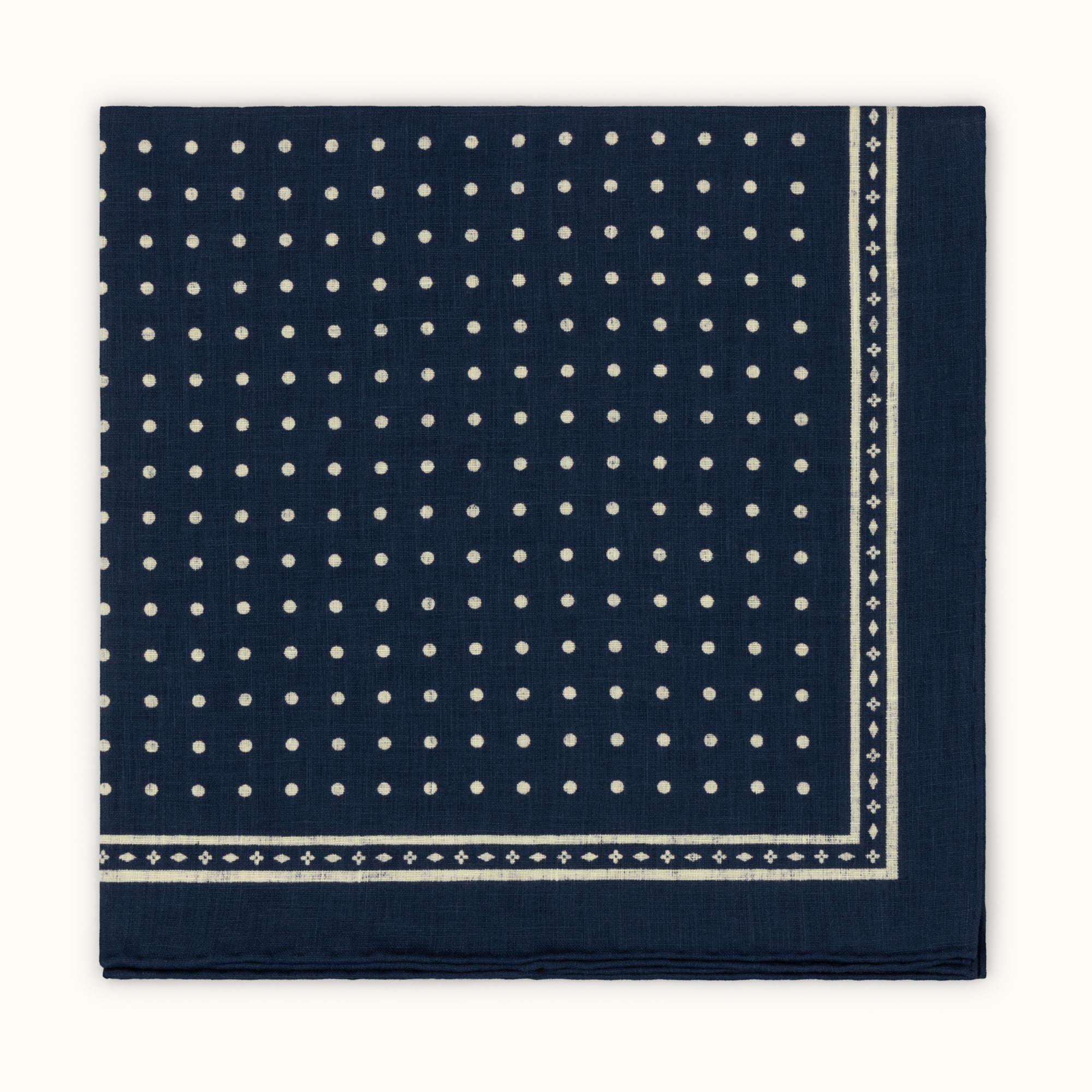 Navy Blue Spotted Linen Neckerchief