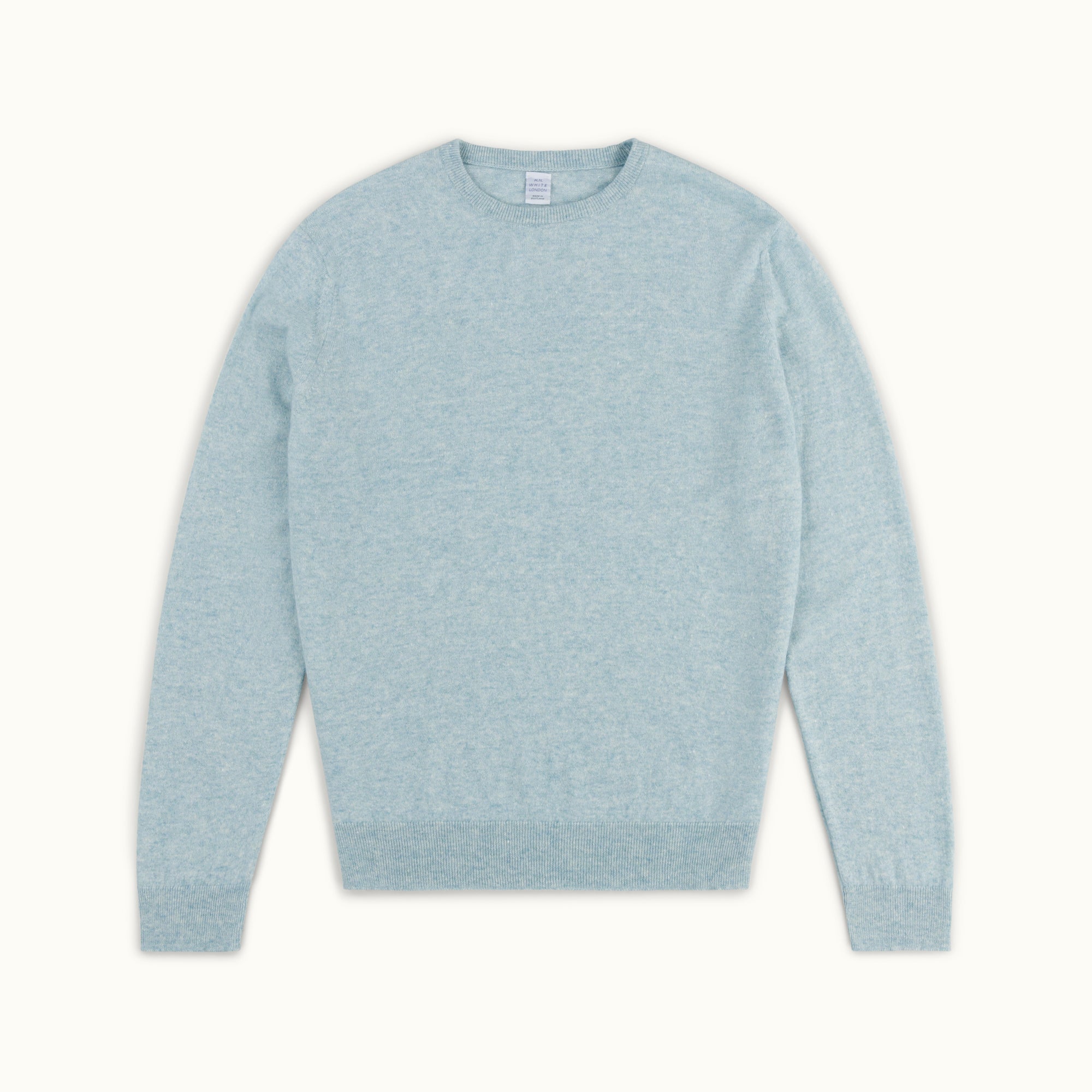 Azure Cashmere-Linen Crew Neck Jumper