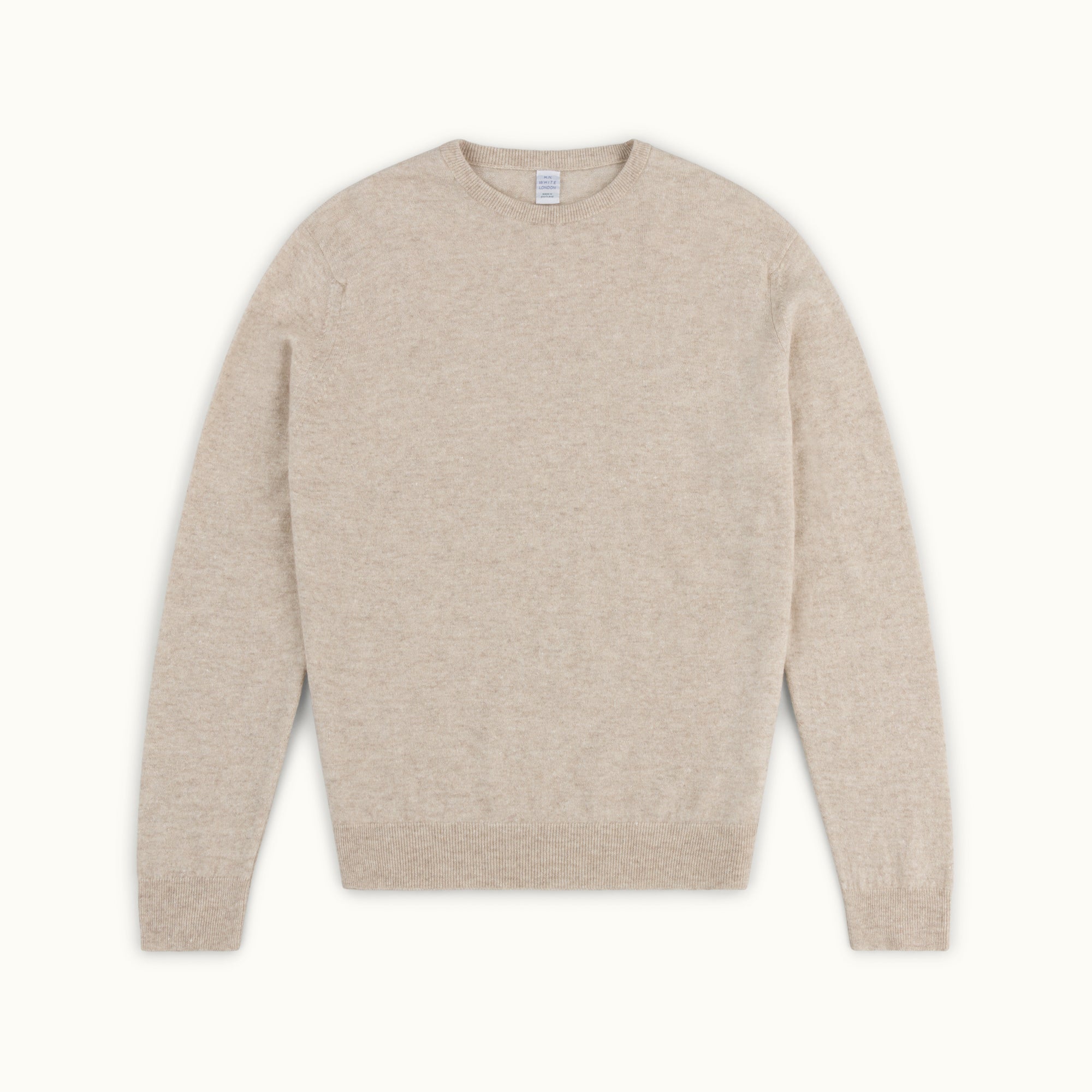 Biscuit Cashmere-Linen Crew Neck Jumper