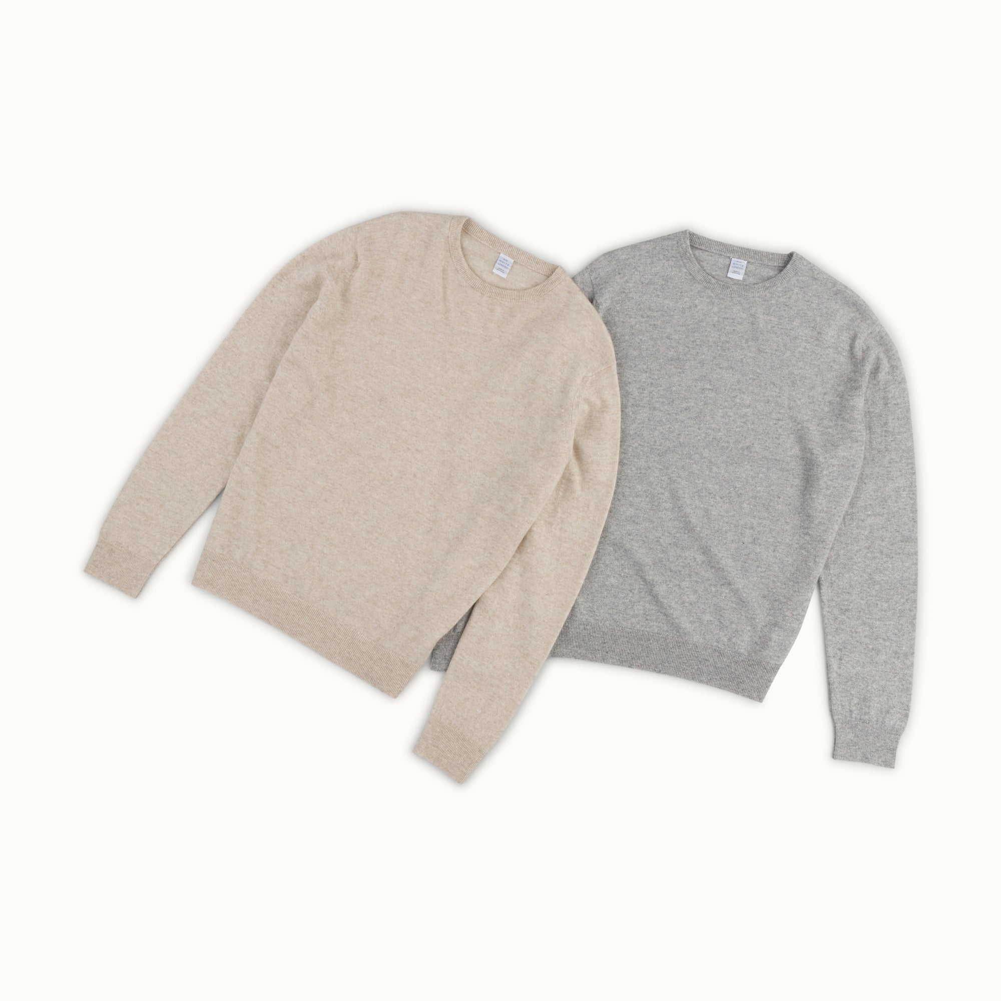 Grey Cashmere-Linen Crew Neck Jumper