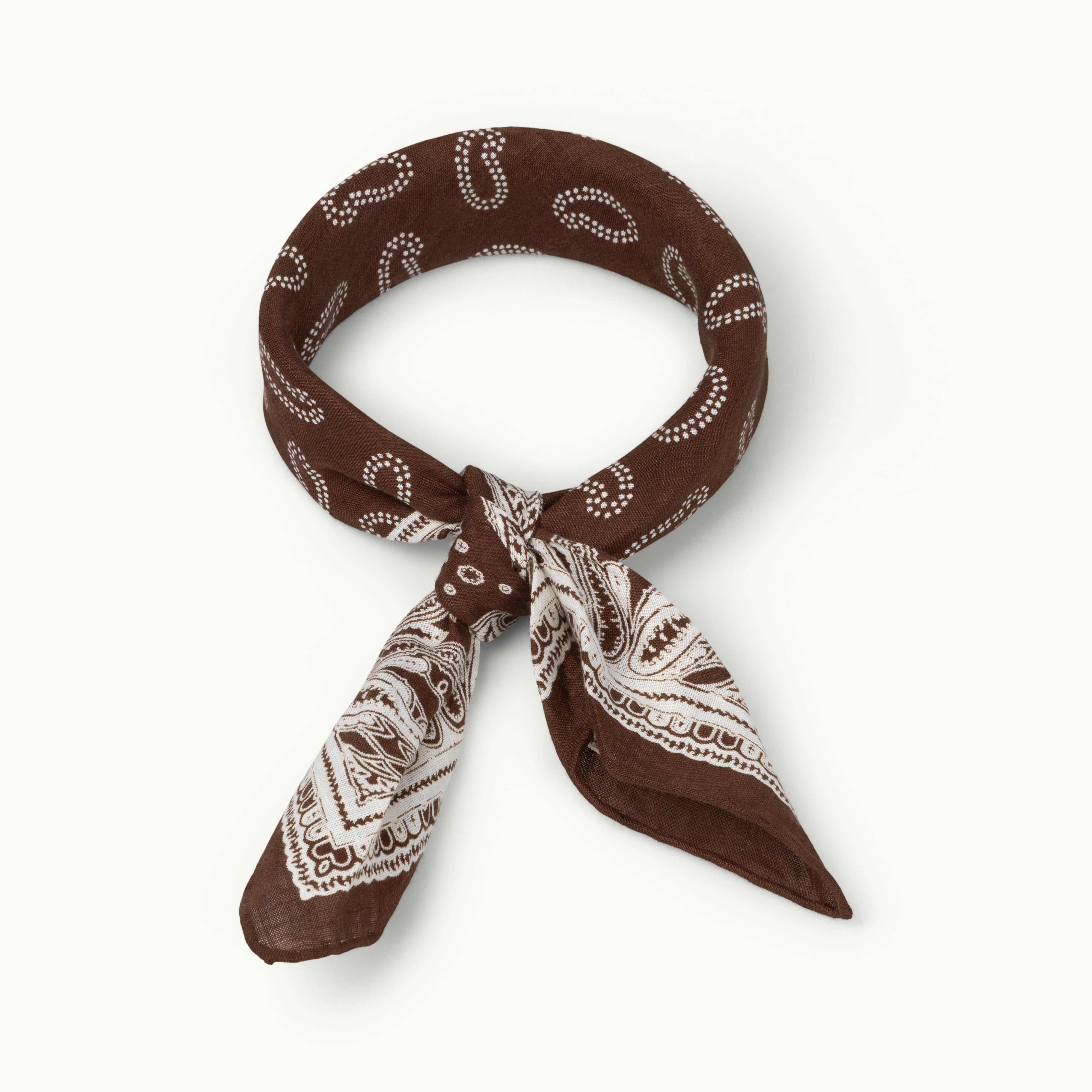 Brown Paisley Linen Neckerchief