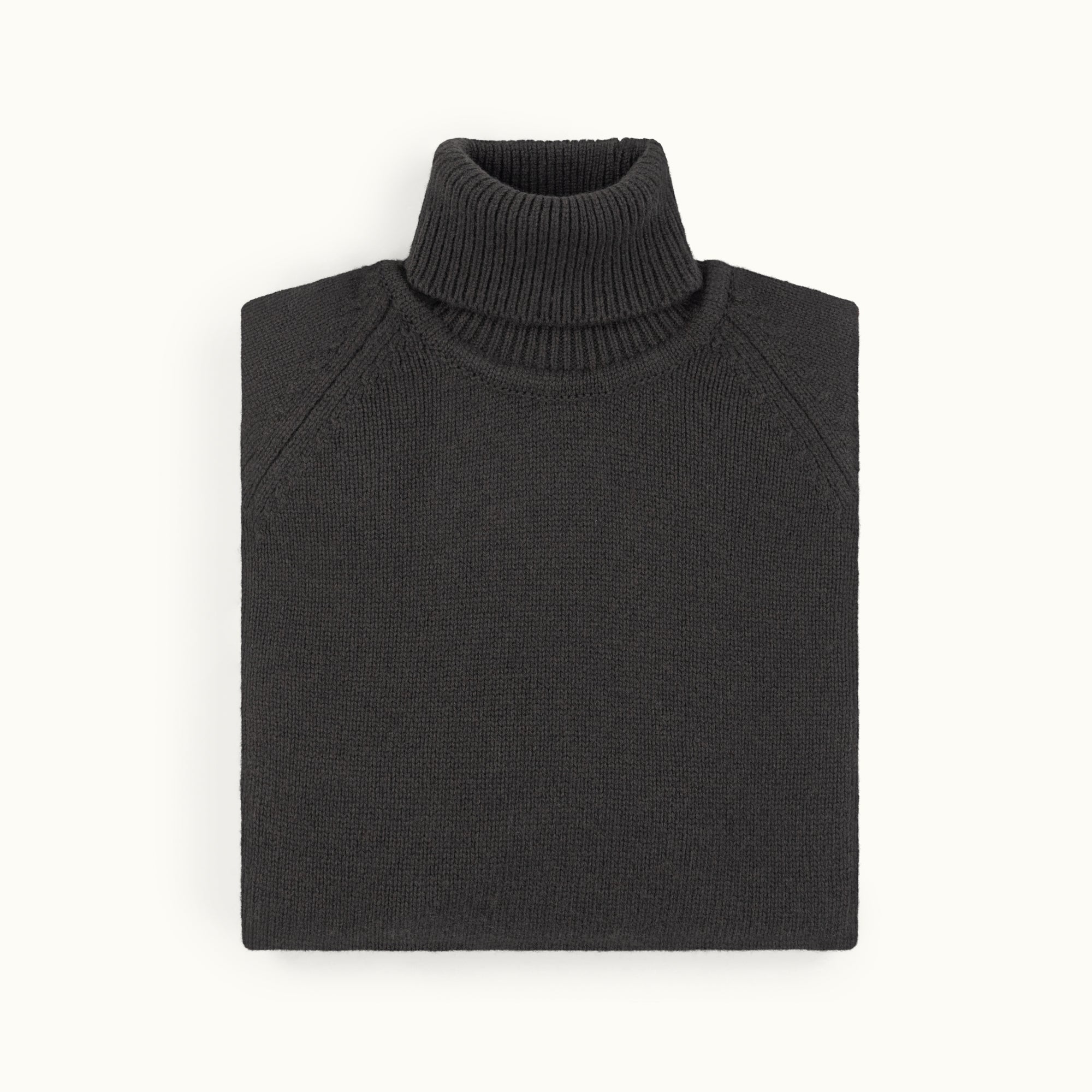 Olive Raglan Cashmere Roll Neck