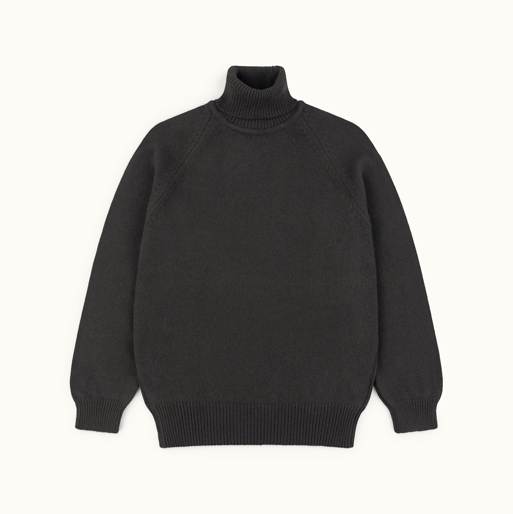 Olive Raglan Cashmere Roll Neck