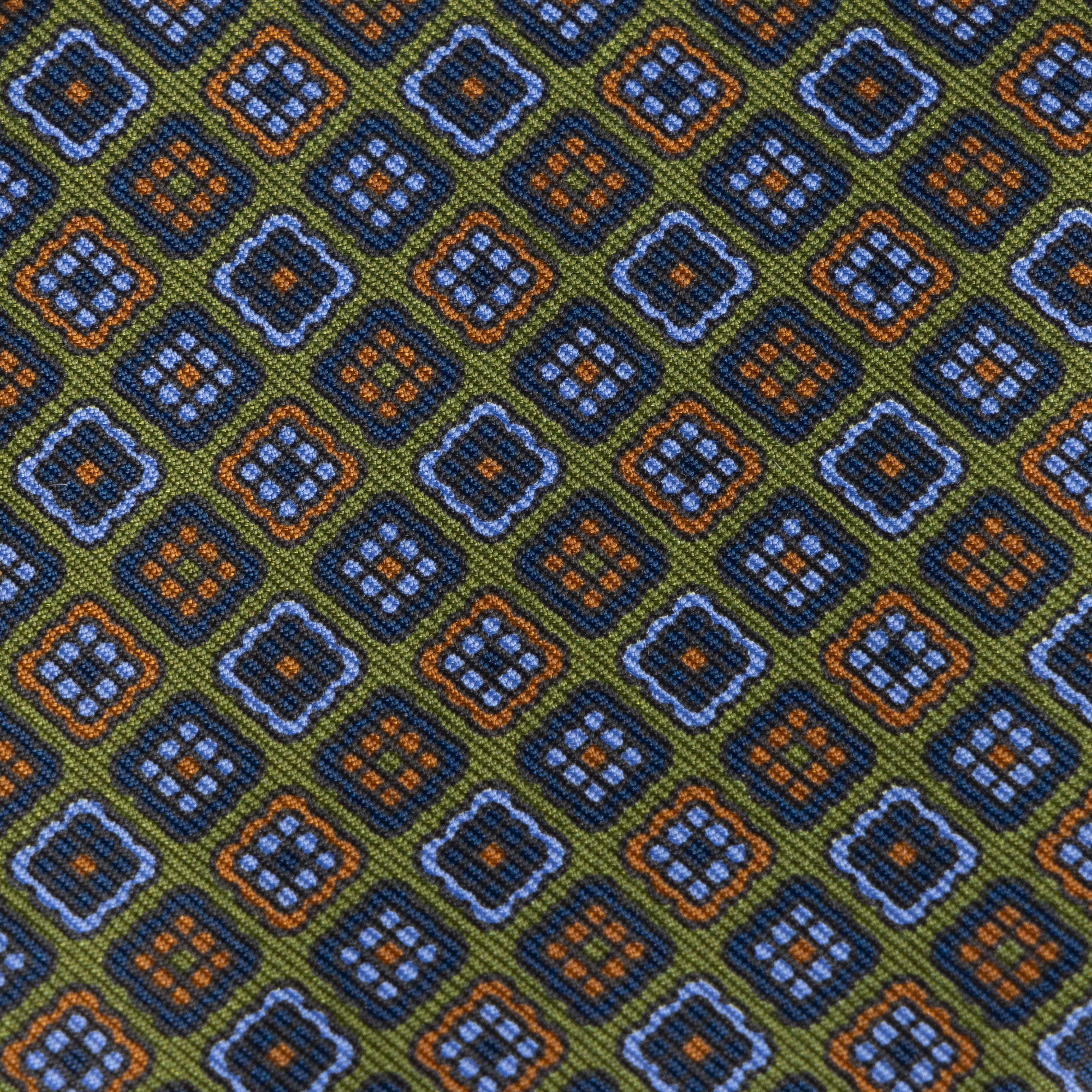 Olive Geometric Madder Silk Tie