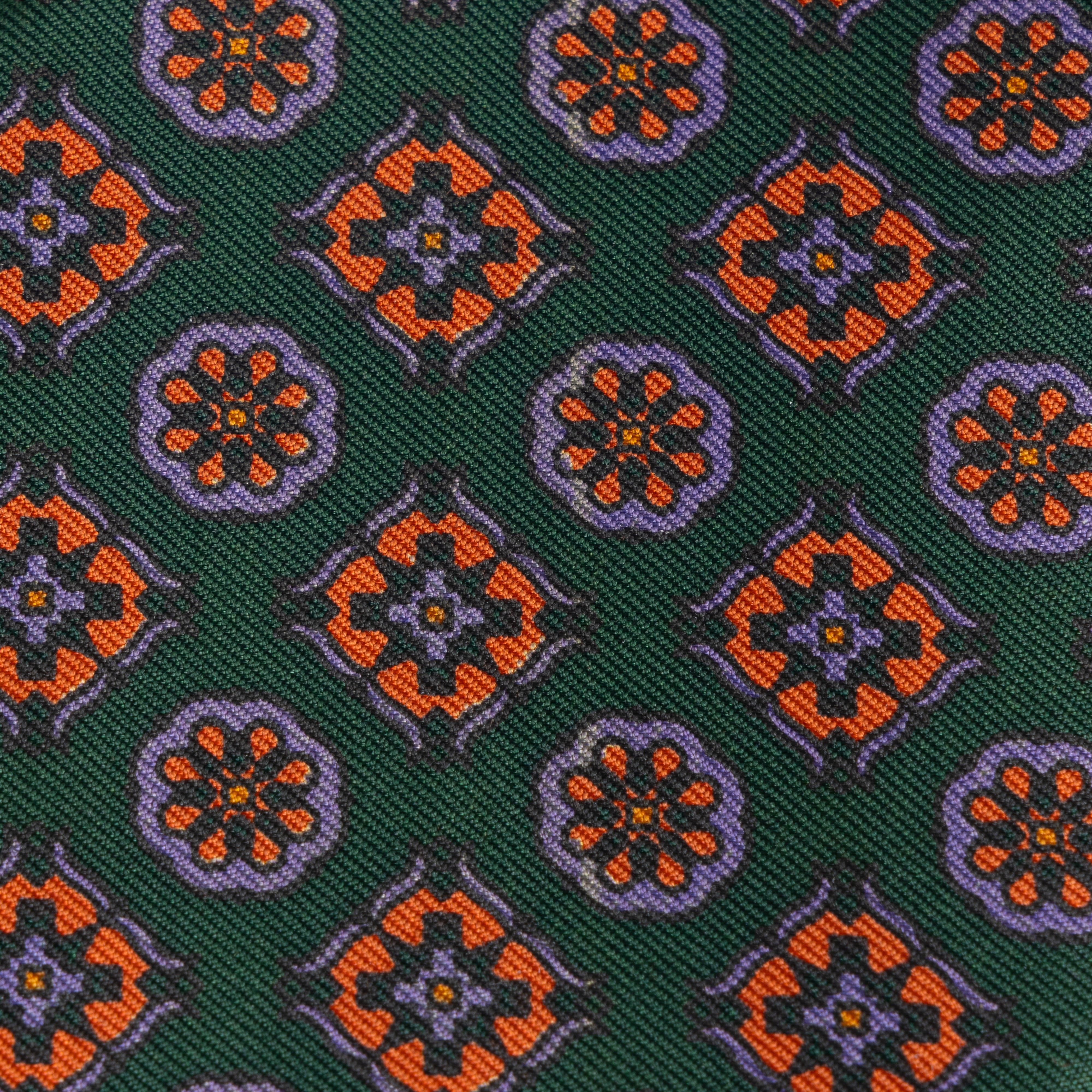 Green Medallion Madder Silk Tie