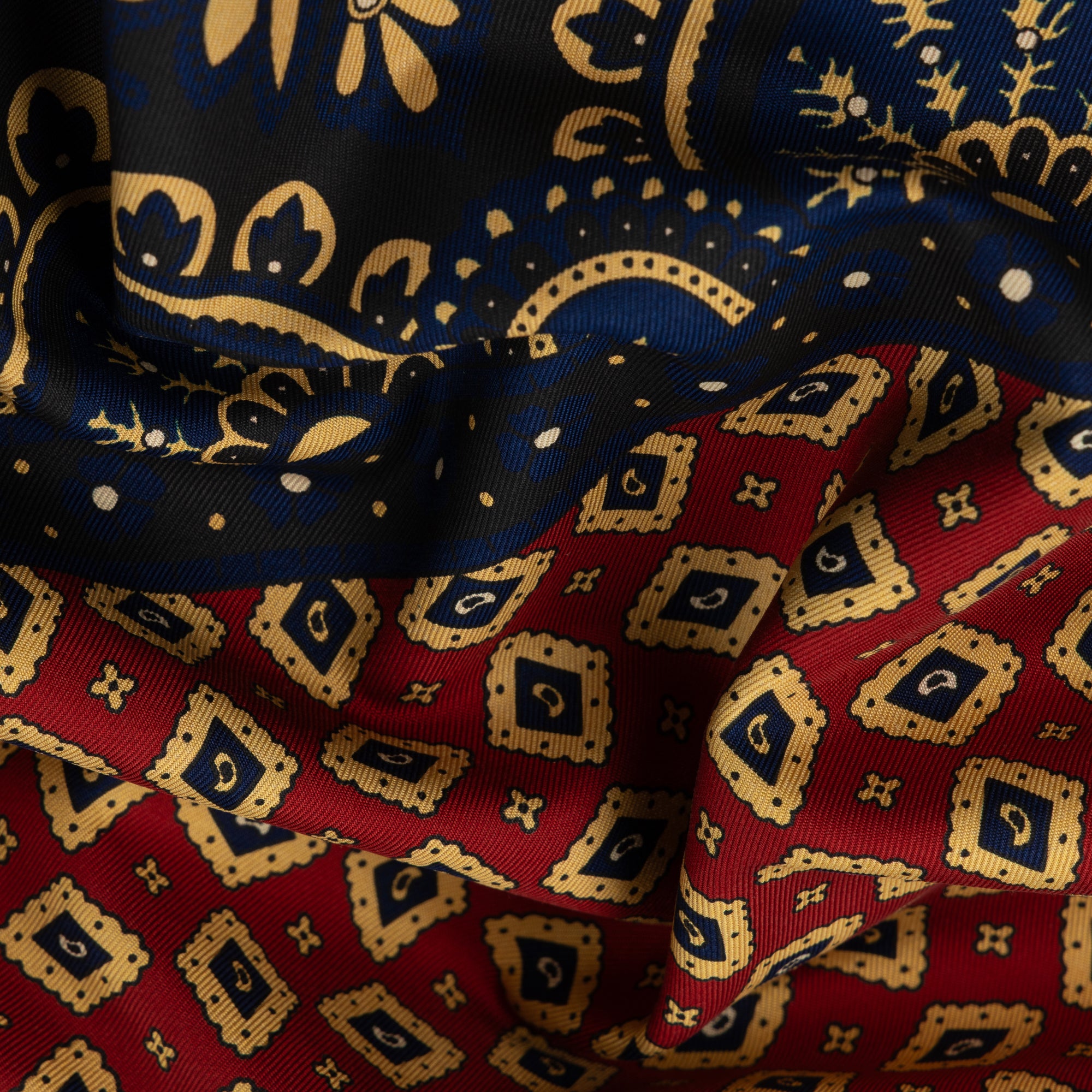 Madder Red Archival Print Silk Scarf