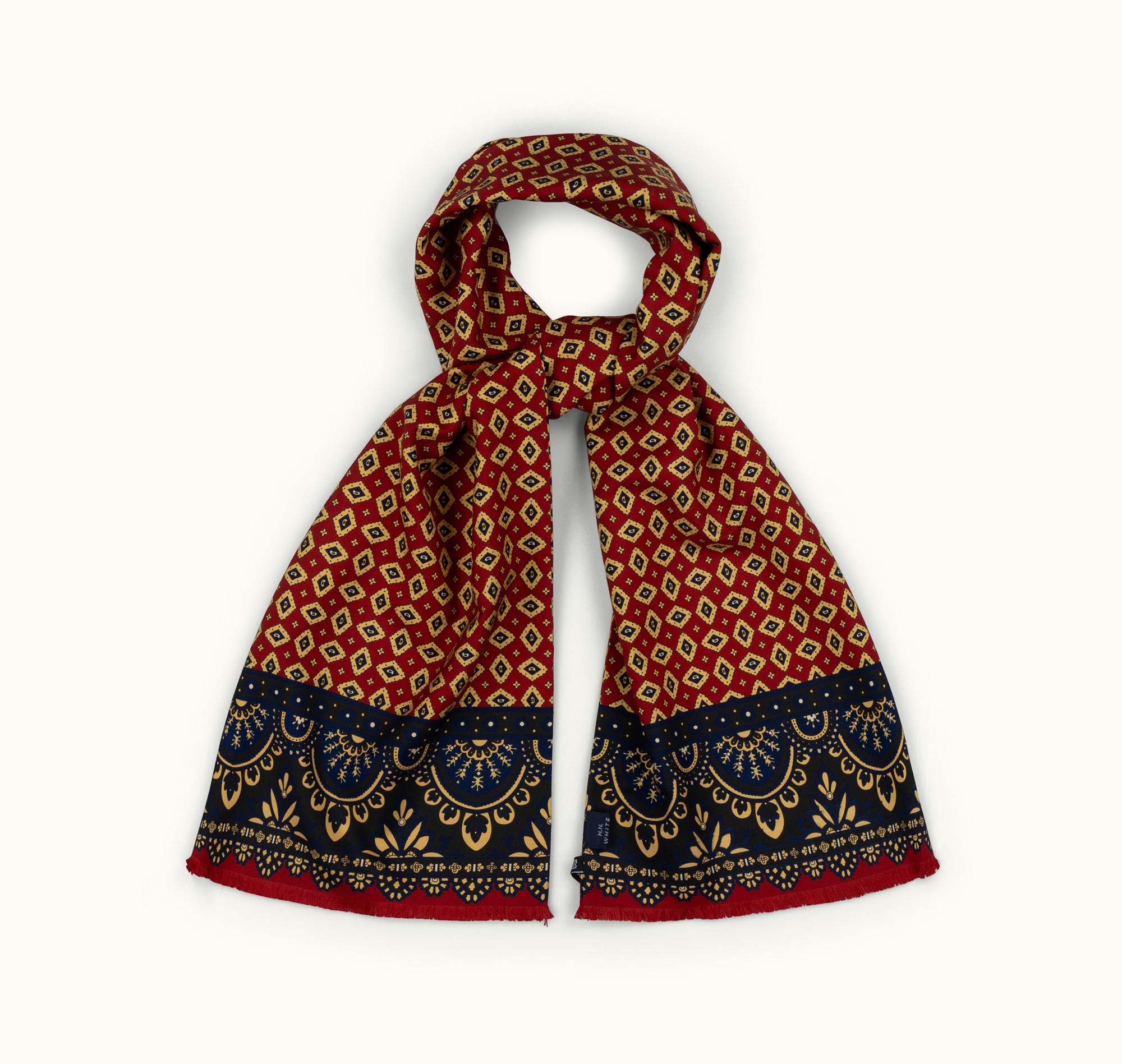 Madder Red Archival Print Silk Scarf