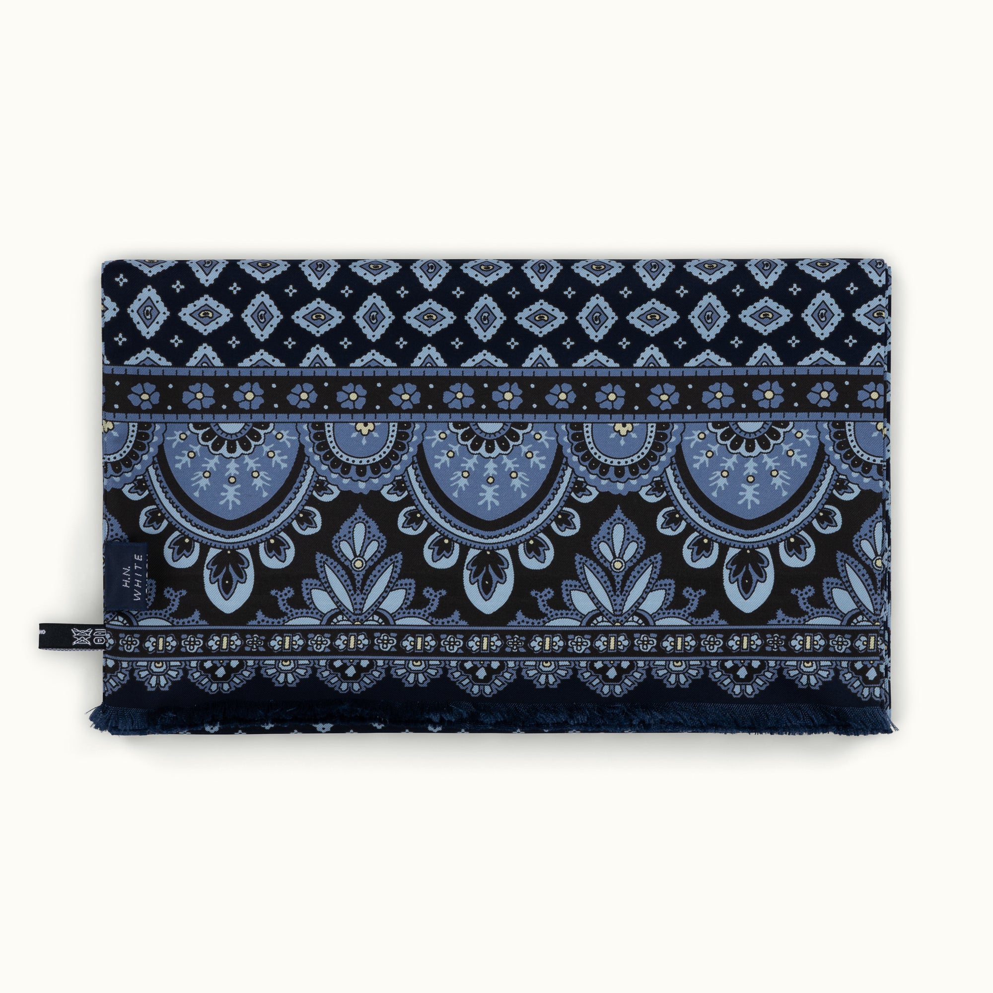 Madder Blue Archival Print Silk Scarf