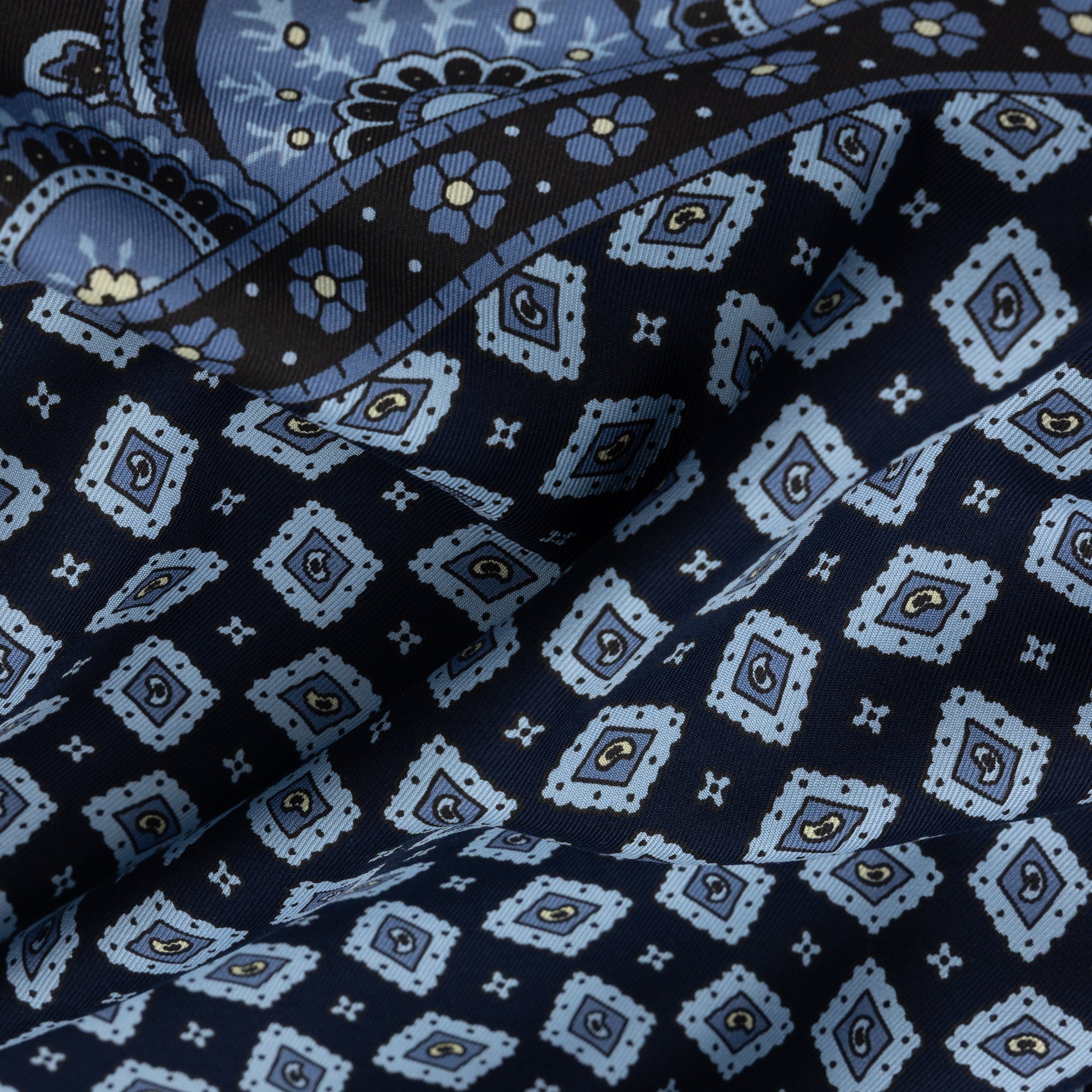 Madder Blue Archival Print Silk Scarf