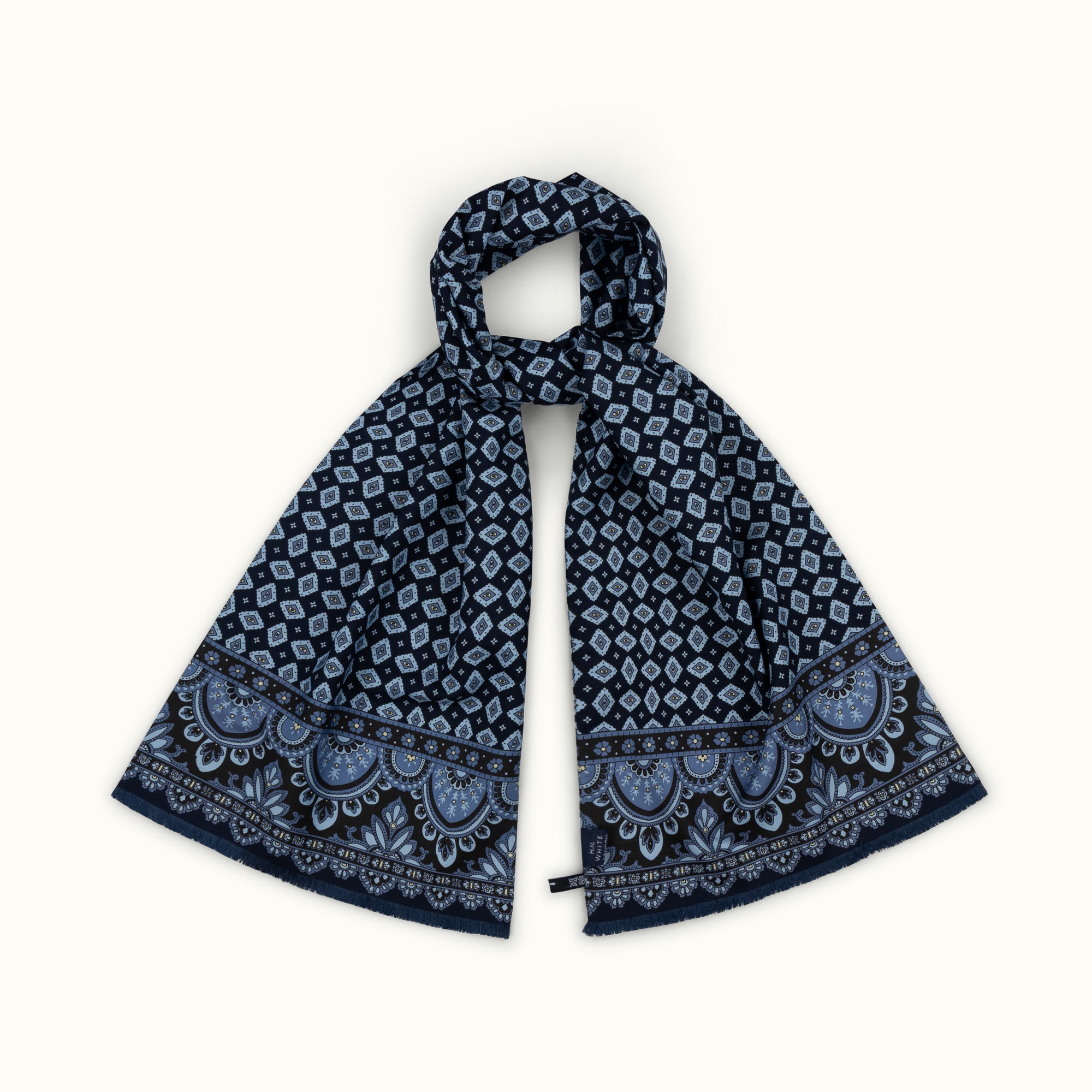 Madder Blue Archival Print Silk Scarf