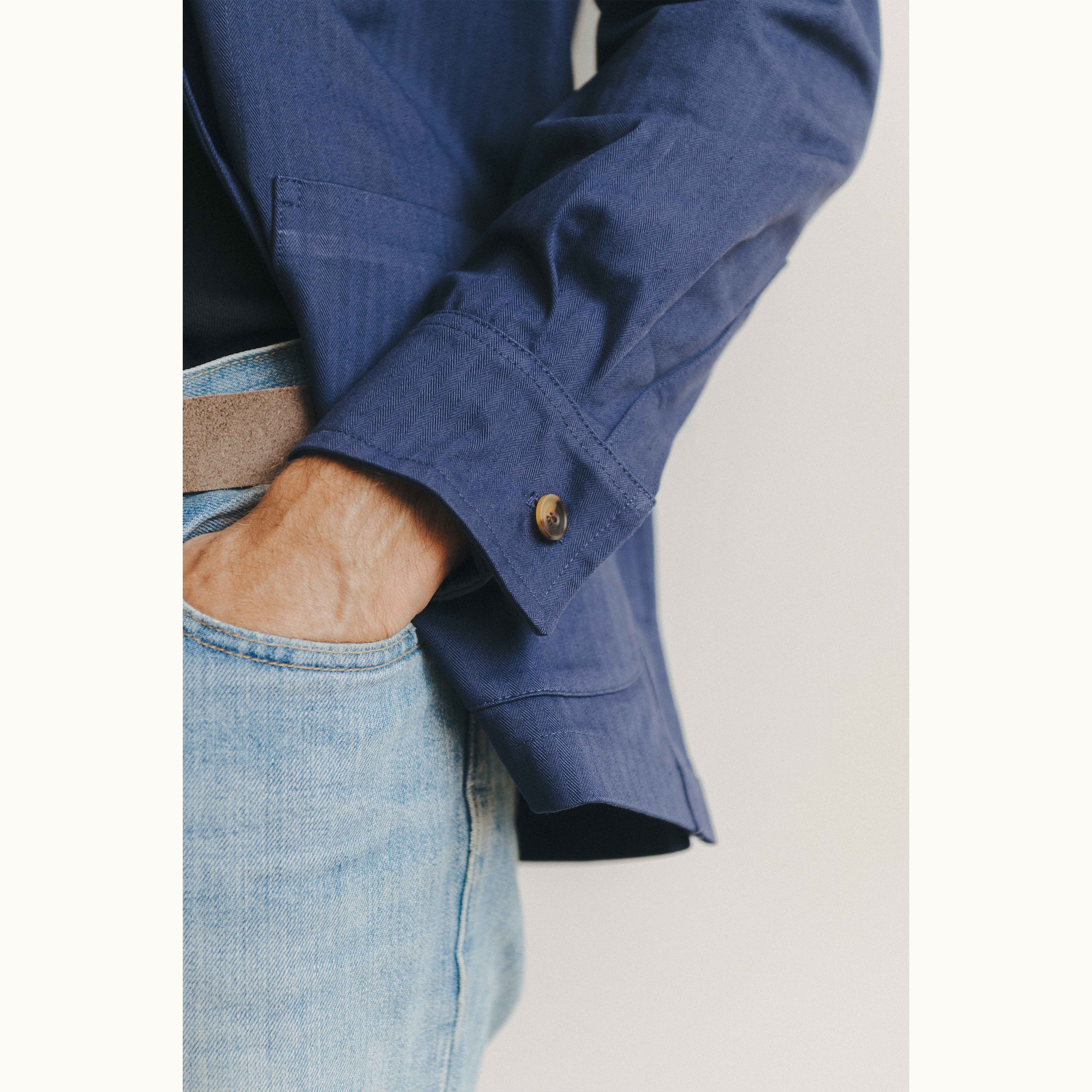 Marine Blue HBT Cotton Chore Jacket