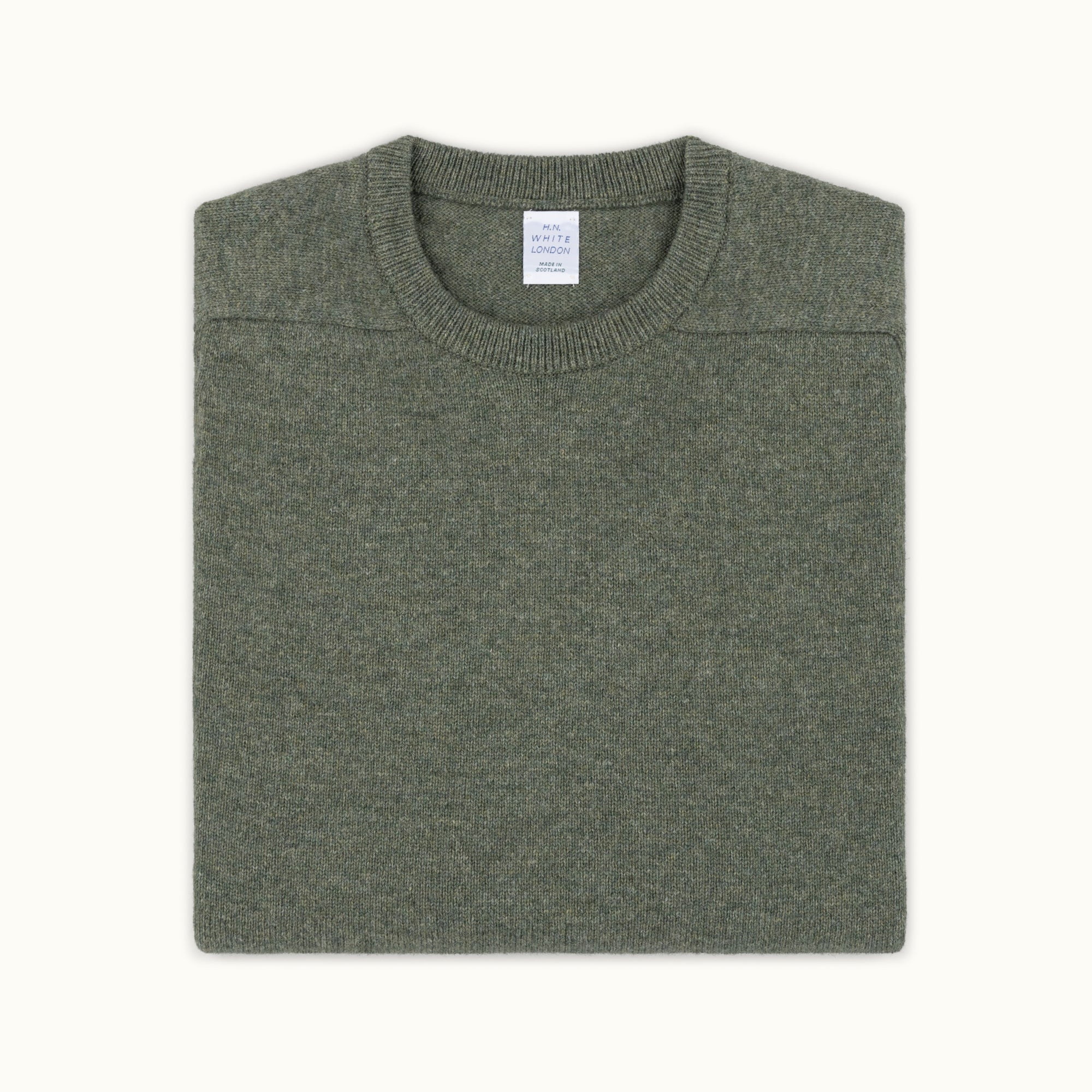 Moss Lambswool Saddle Shoulder Crew Neck