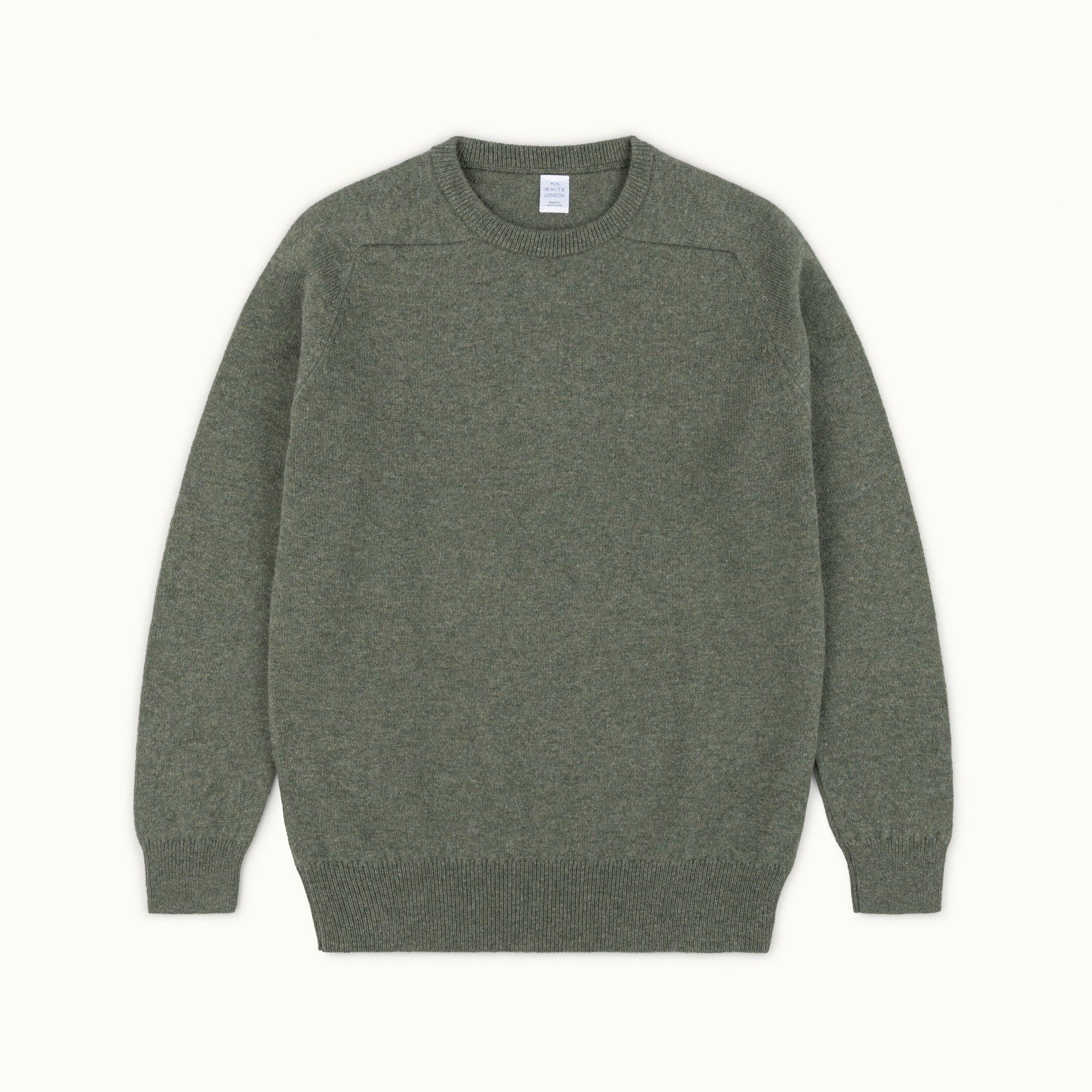 Moss Lambswool Saddle Shoulder Crew Neck