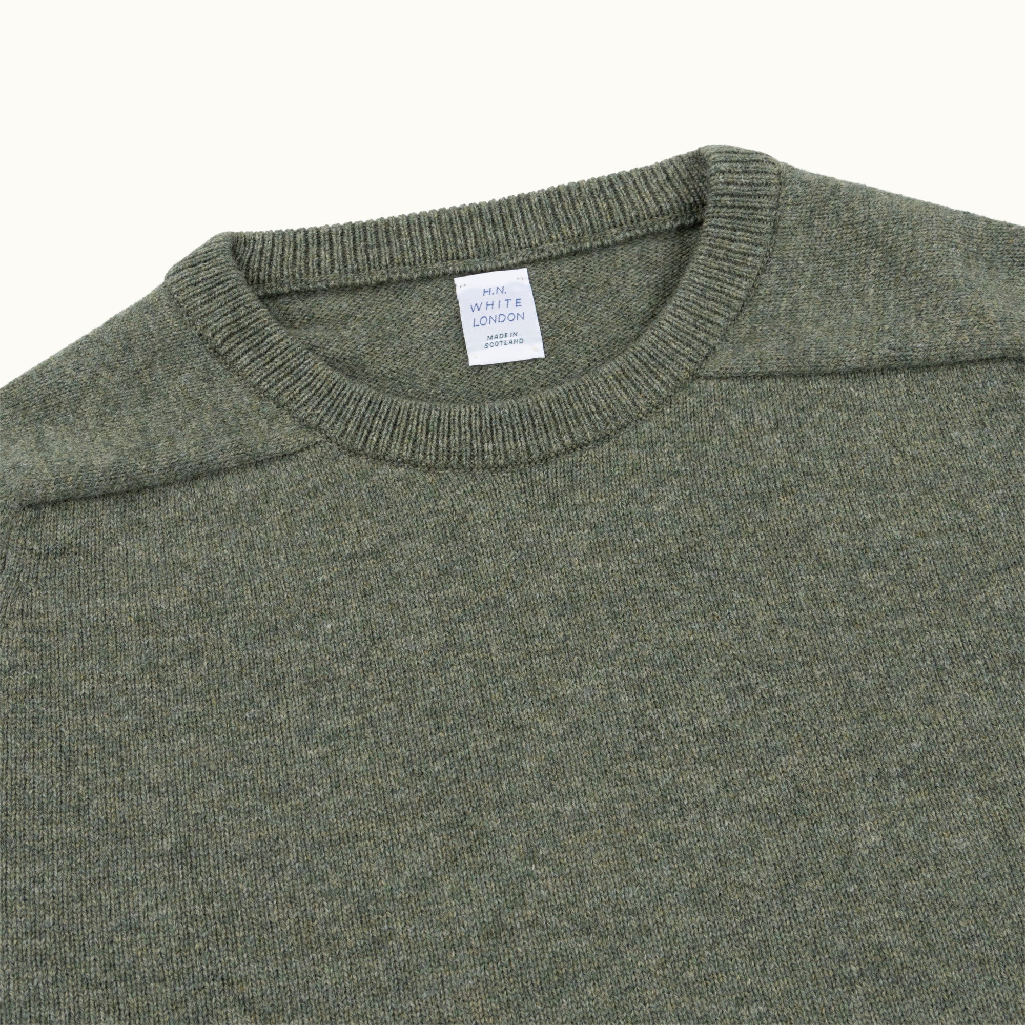 Moss Lambswool Saddle Shoulder Crew Neck