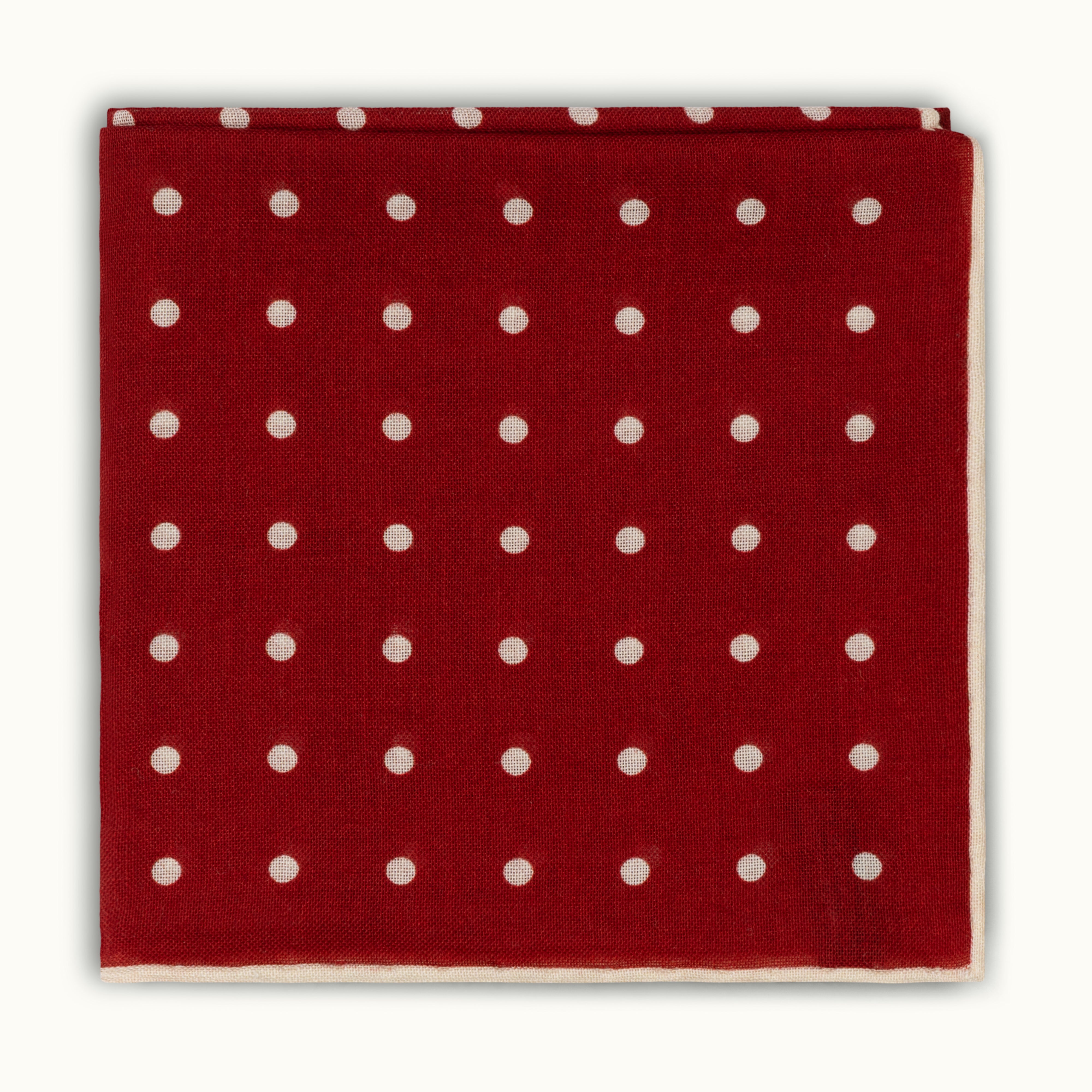 Red Wool-Silk Spotted Neckerchief